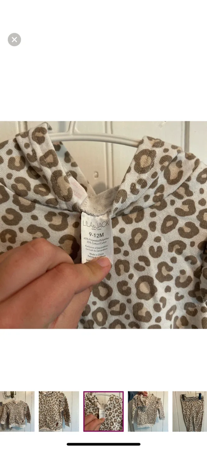 Lila & Jack 12M Leopard Print Hoodie Set image indicator(3)