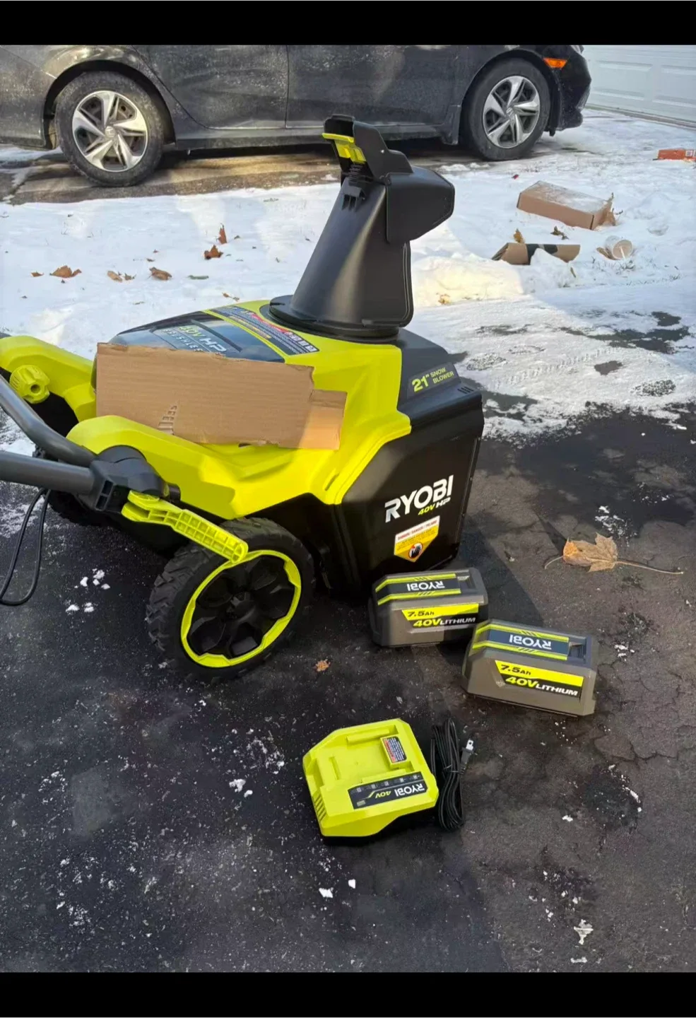 Ryobi Snow Blower with two batteries and charger image indicator(3)