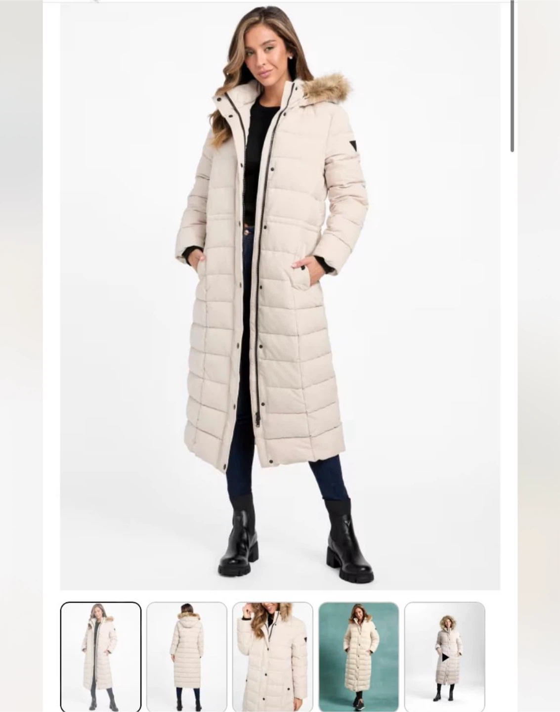 New Guess Long Puffer Coat - Size L - photo 2
