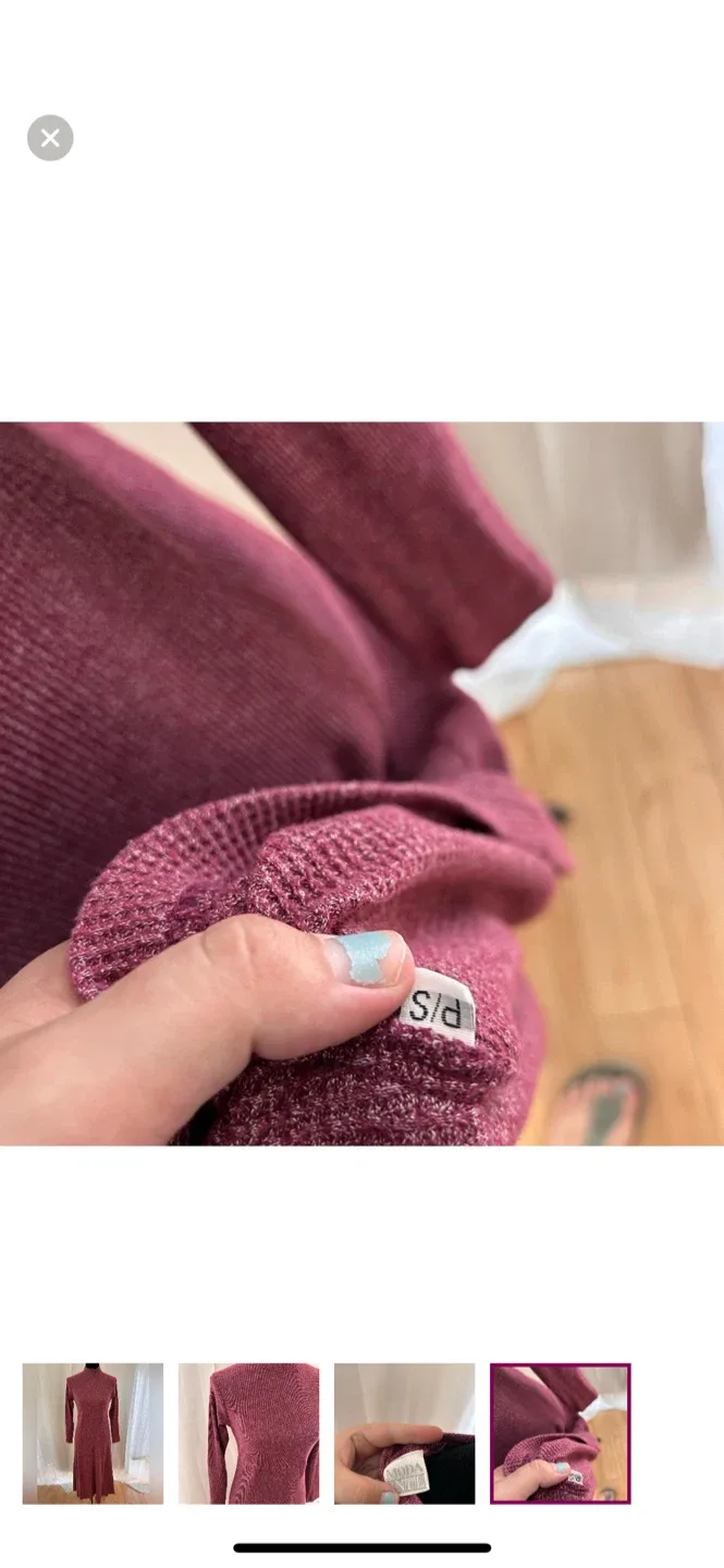 Moda Knit Burgundy Dress - Size S image indicator(4)