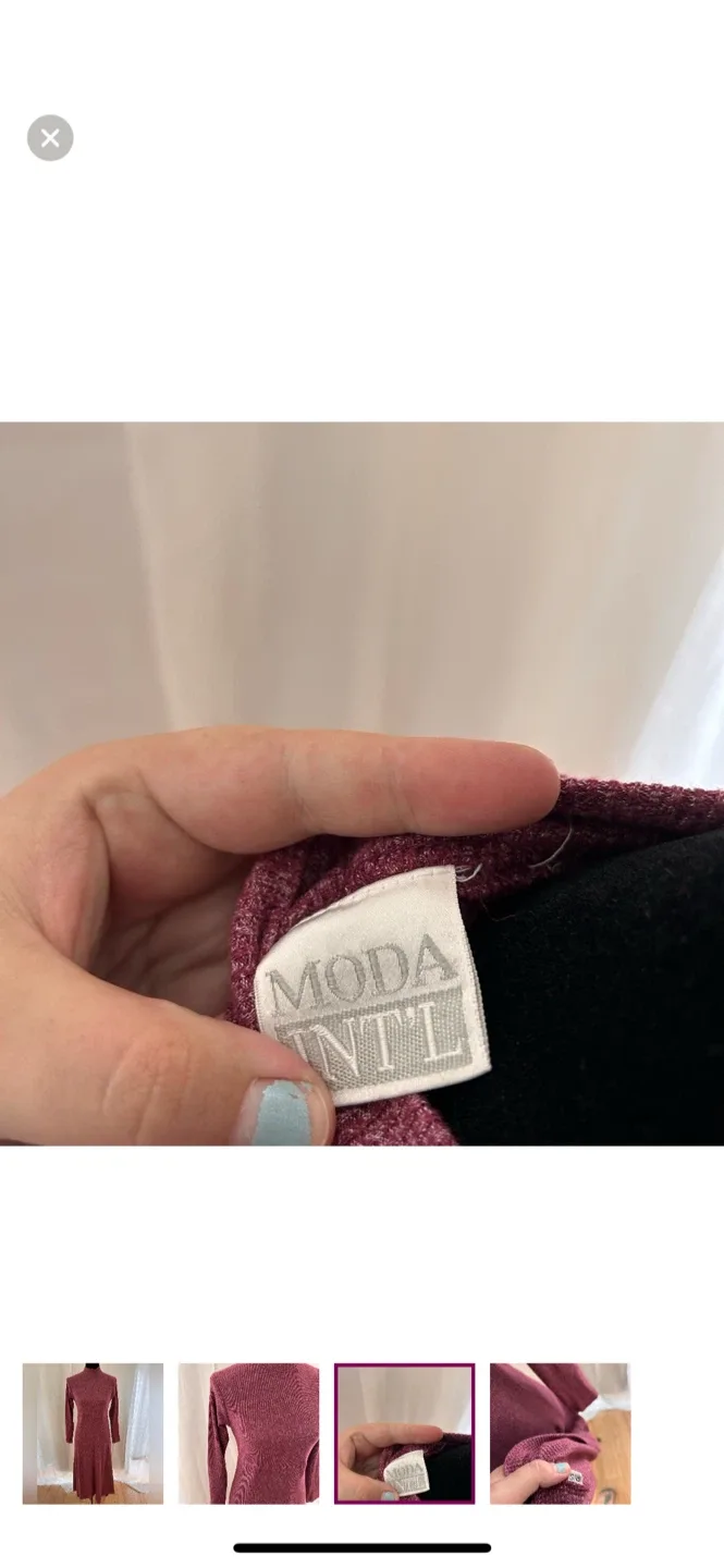 Moda Knit Burgundy Dress - Size S image indicator(3)