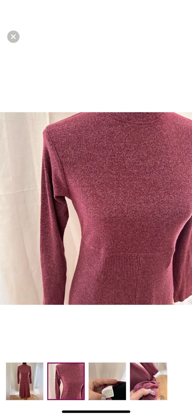Moda Knit Burgundy Dress - Size S image indicator(2)