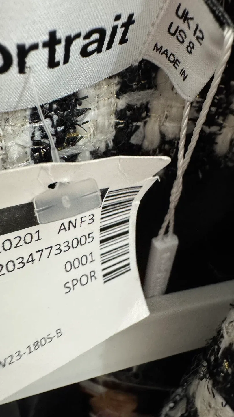 Self-Portrait Black & White Houndstooth Blazer US 8 image indicator(4)