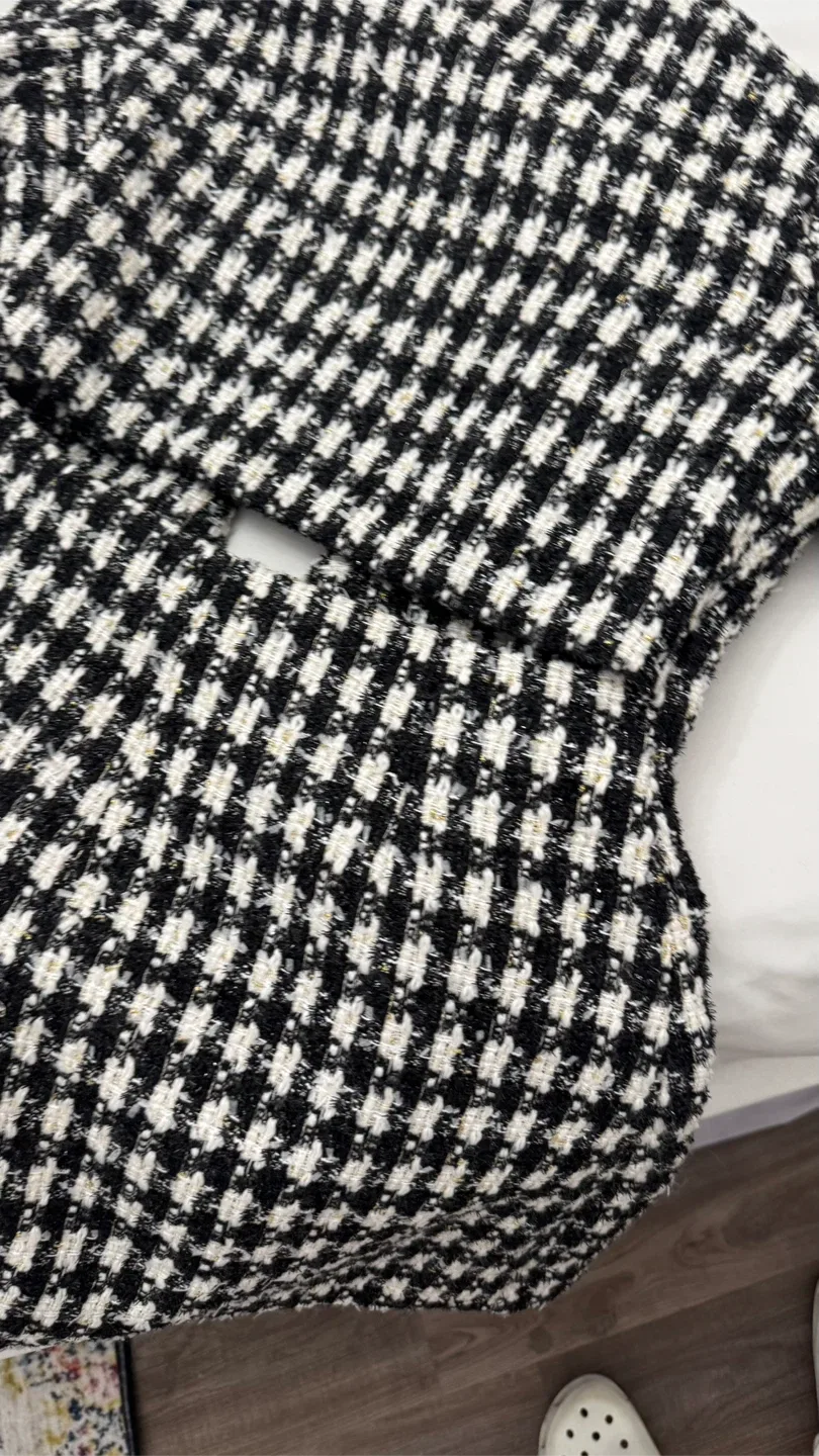 Self-Portrait Black & White Houndstooth Blazer US 8 image indicator(5)