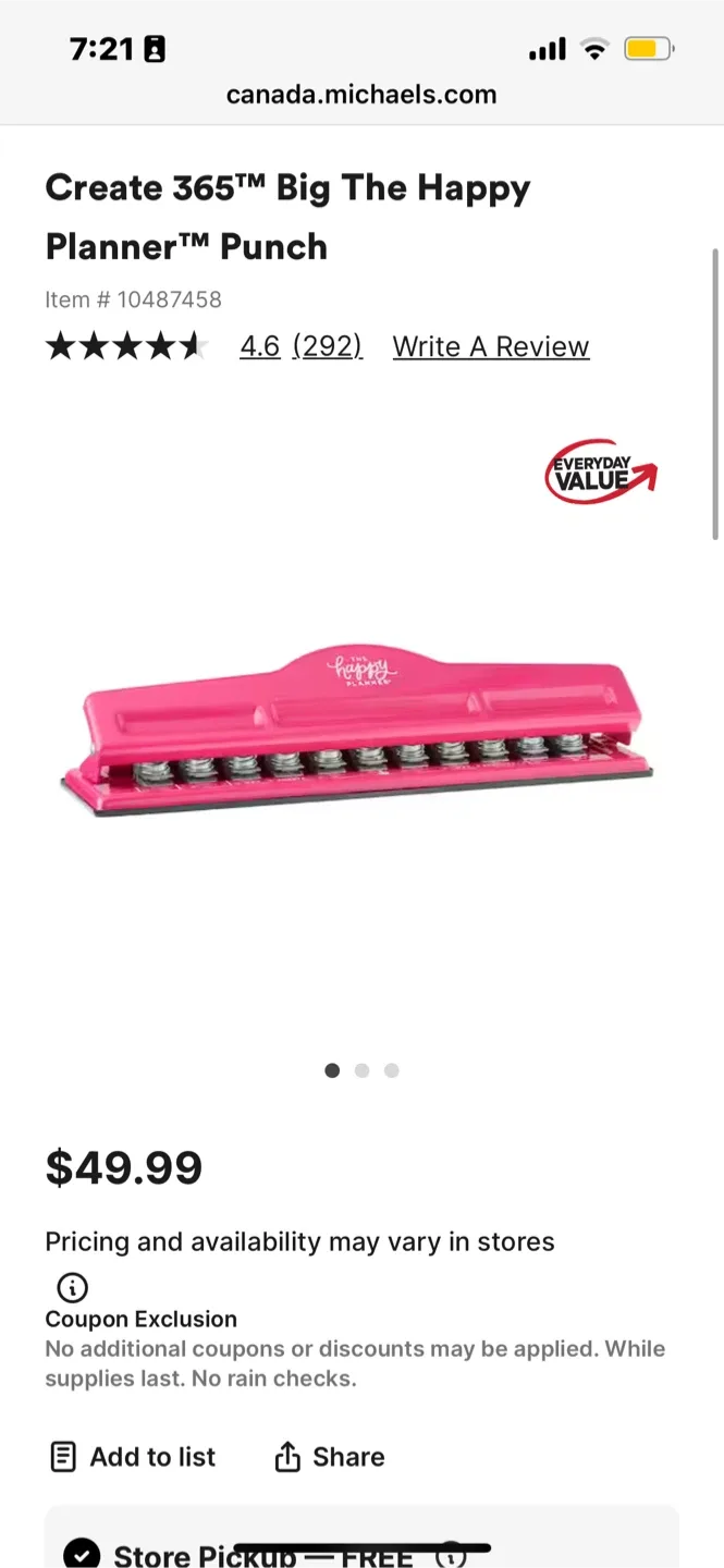 Create 365 Big The Happy Planner Punch