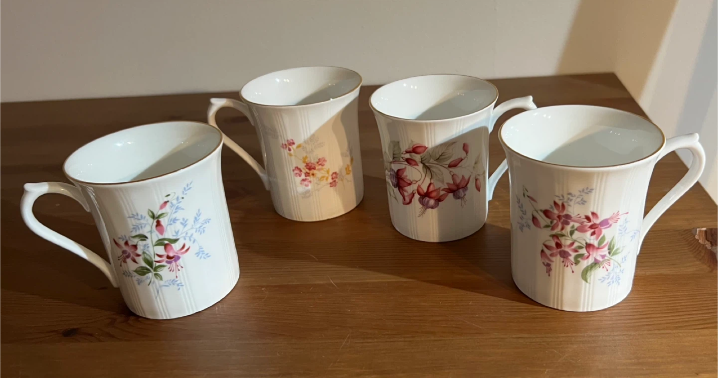 Royal Devon Fine Bone China Floral Mugs