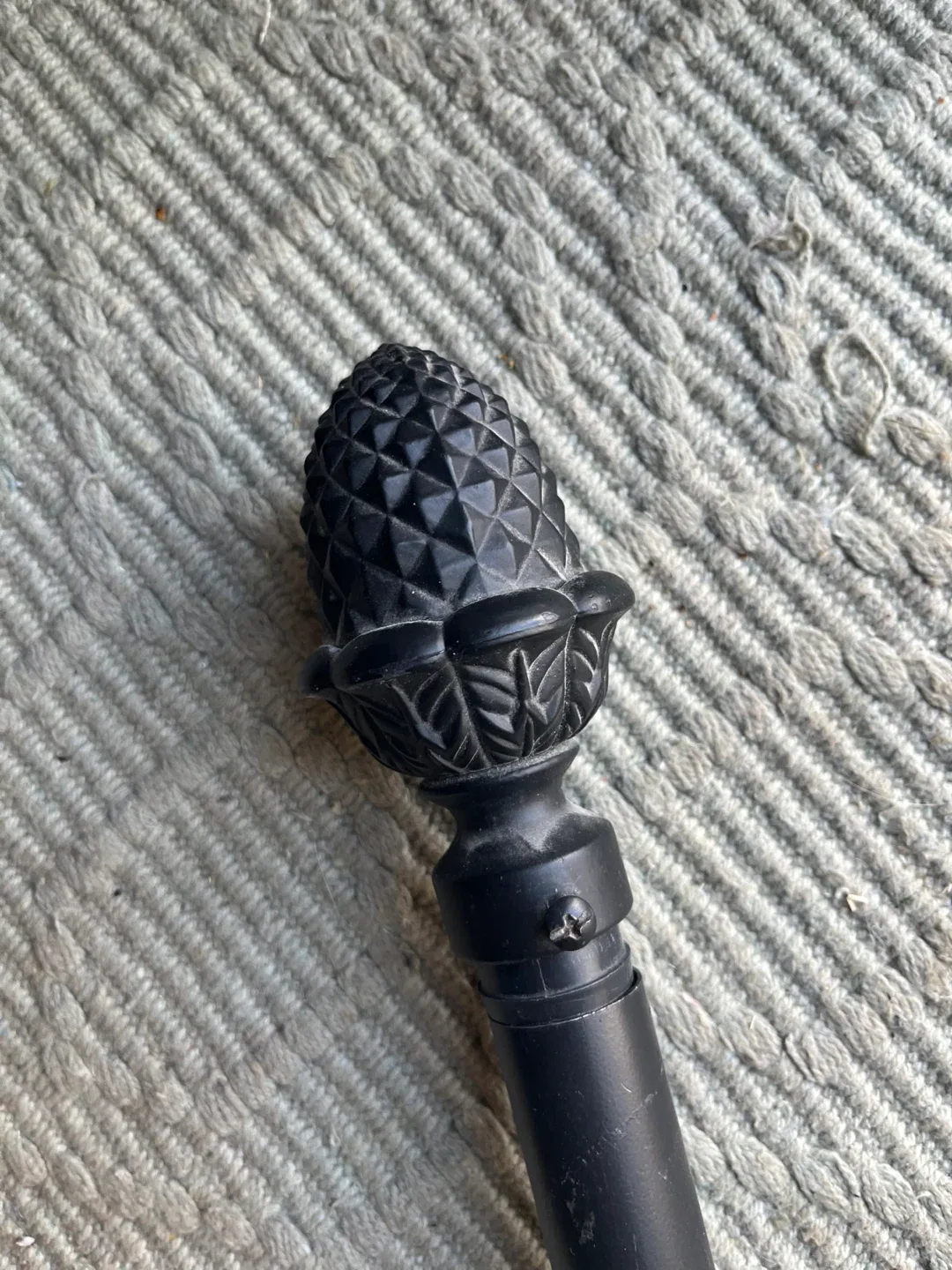 Black Curtain Rod with Pineapple Finial image indicator(2)