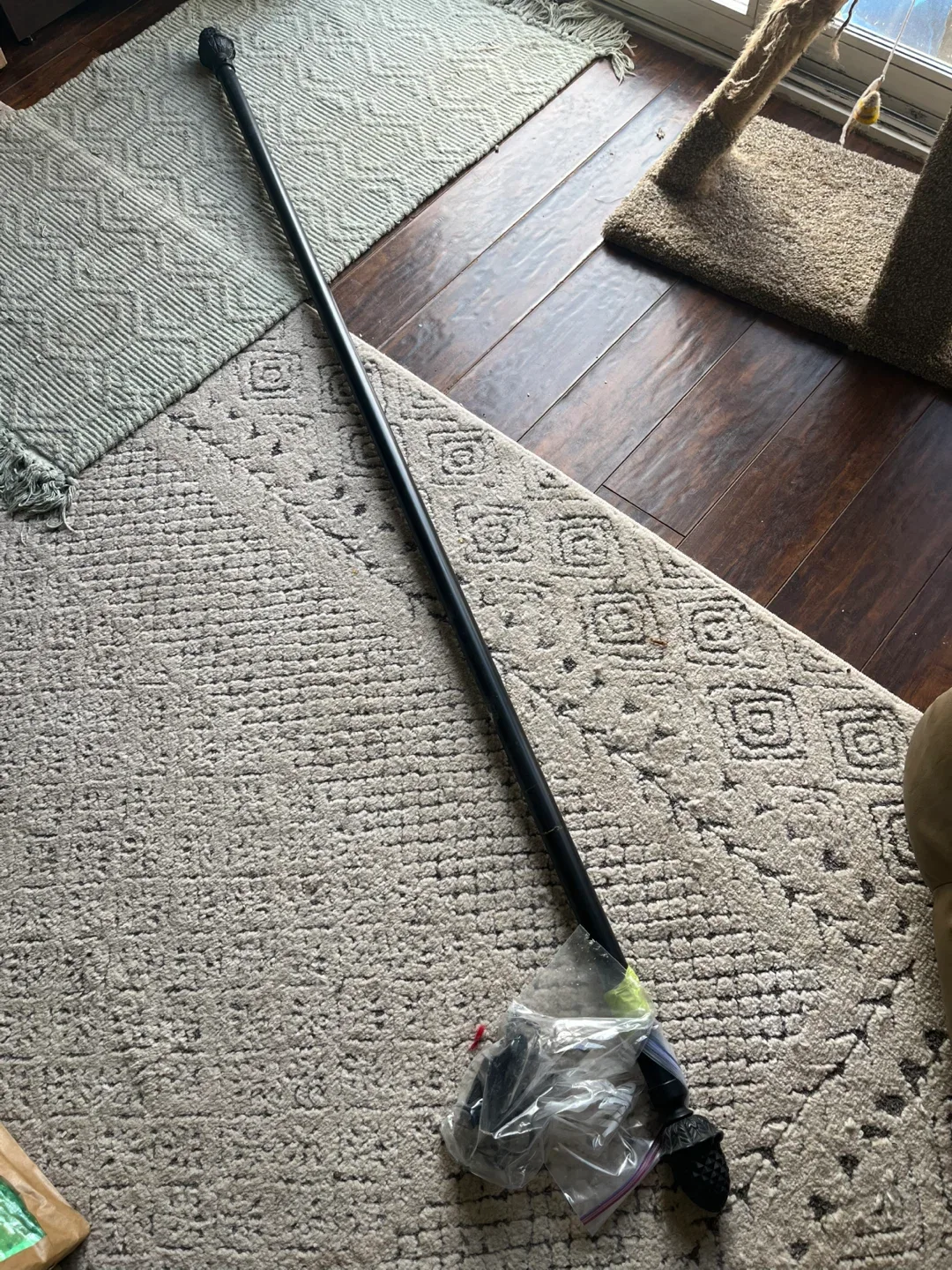 Black Curtain Rod with Pineapple Finial