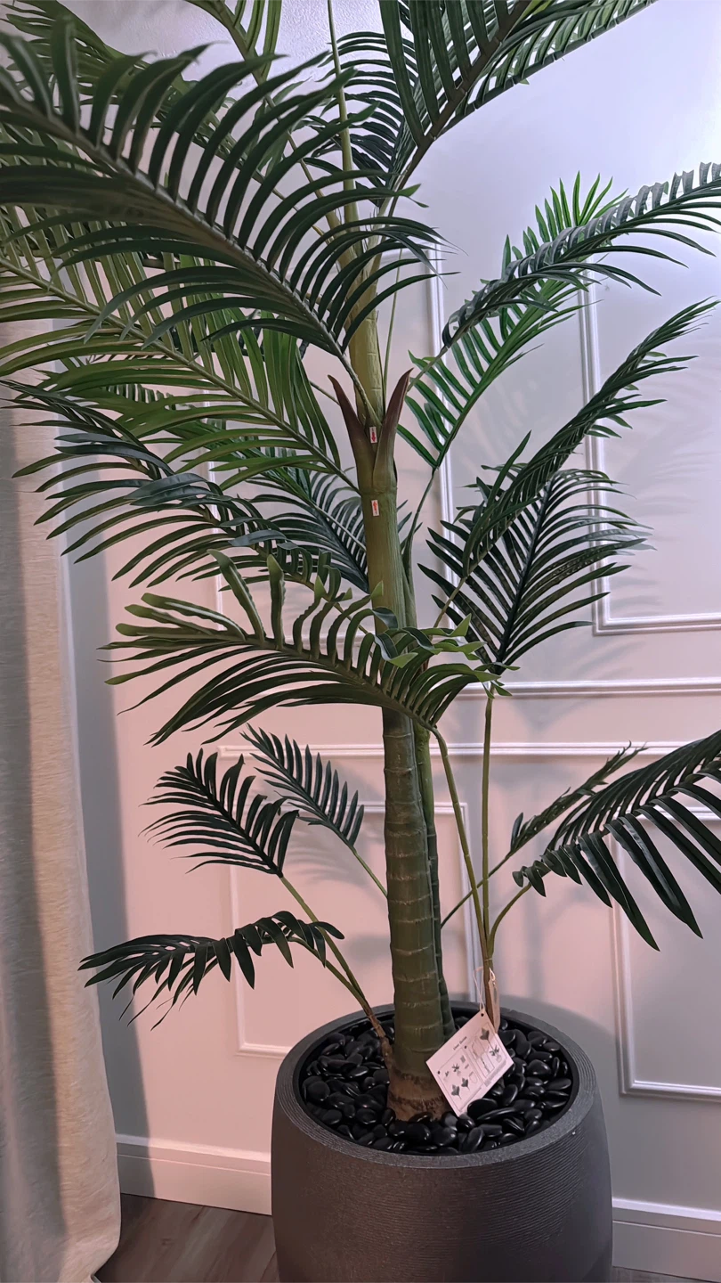 Faux 9ft Palm Tree with Luxury Large Stone Planter - photo 2