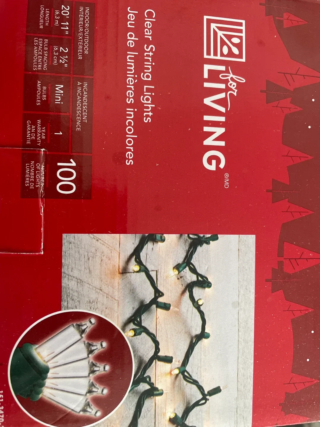 New Living Clear String Lights - 100 Bulbs, New
