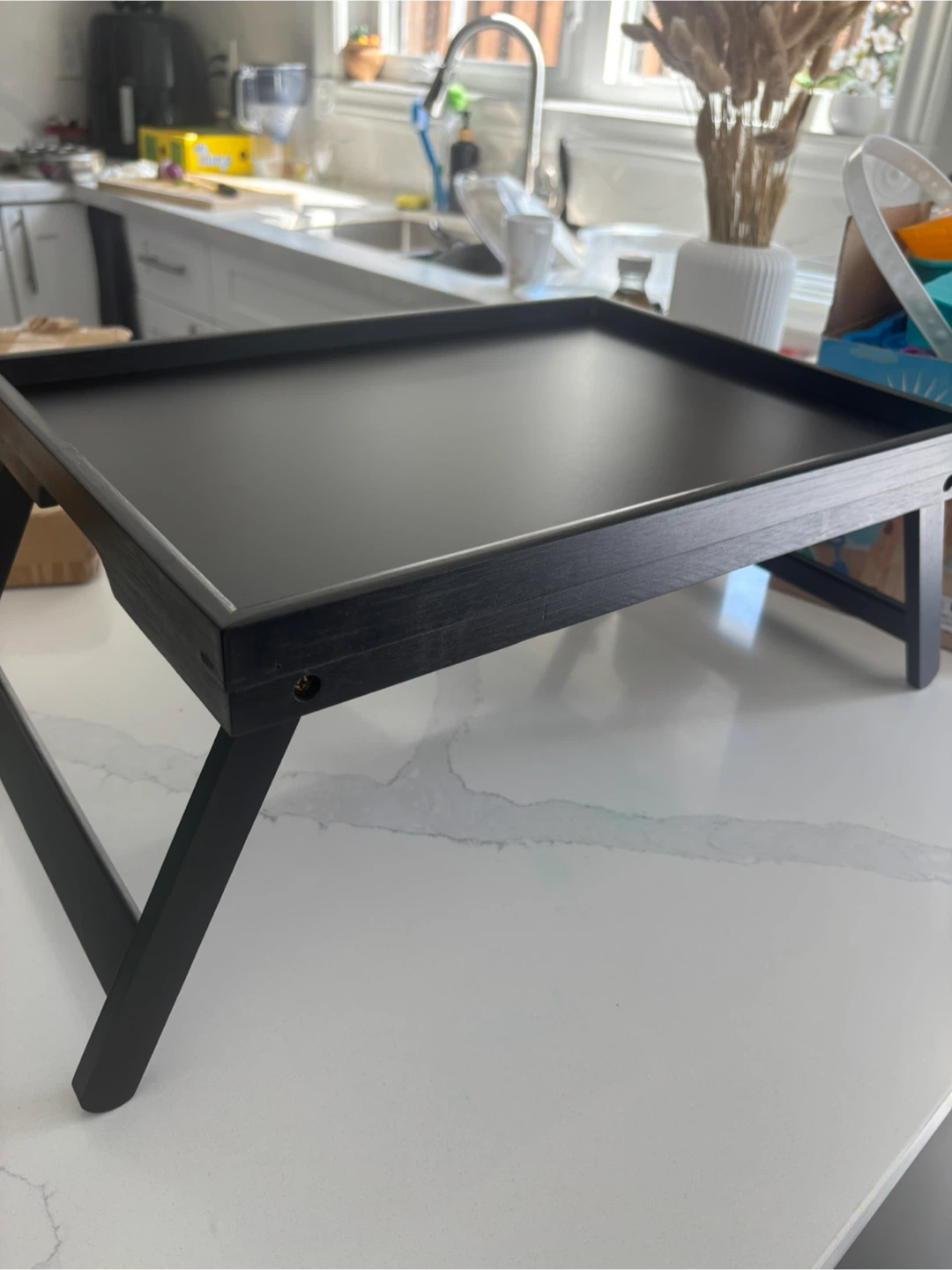 Black Breakfast Table Tray with Folding Legs - 16.3" x 11" - photo 2
