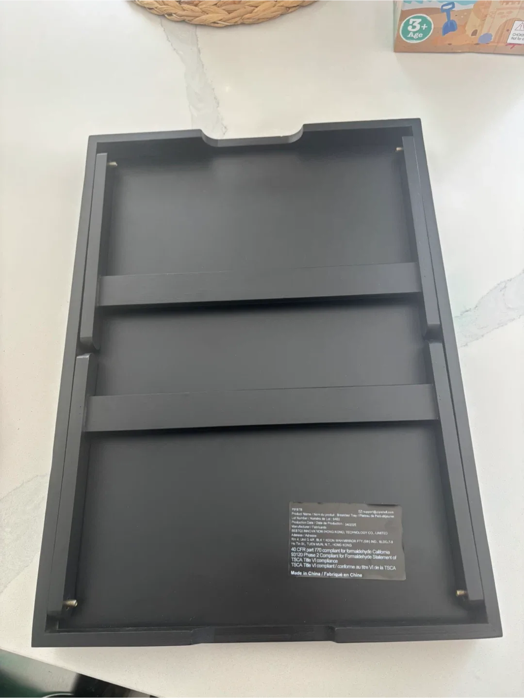 Black Breakfast Table Tray with Folding Legs - 16.3" x 11" image indicator(5)