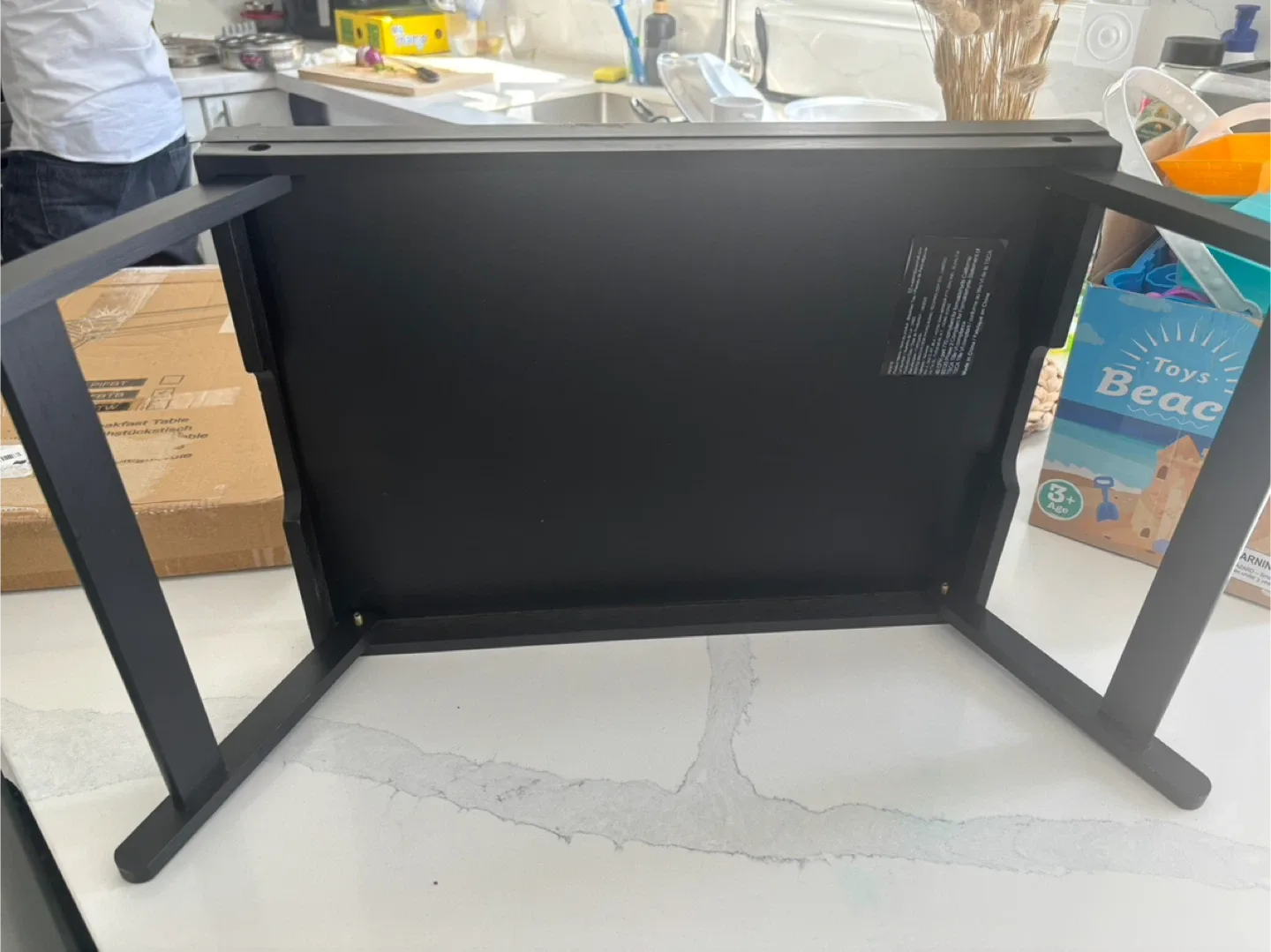 Black Breakfast Table Tray with Folding Legs - 16.3" x 11" image indicator(4)