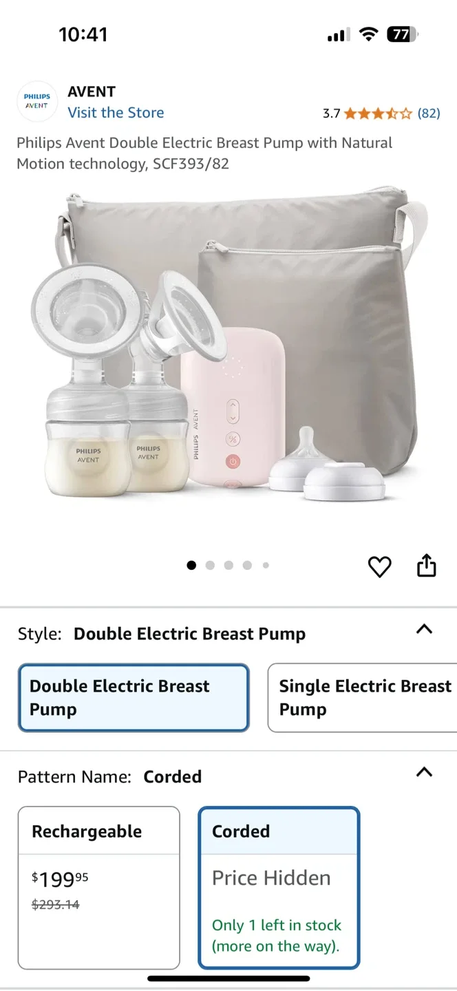 Philips Avent Double Electric Breast Pump SCF393/82