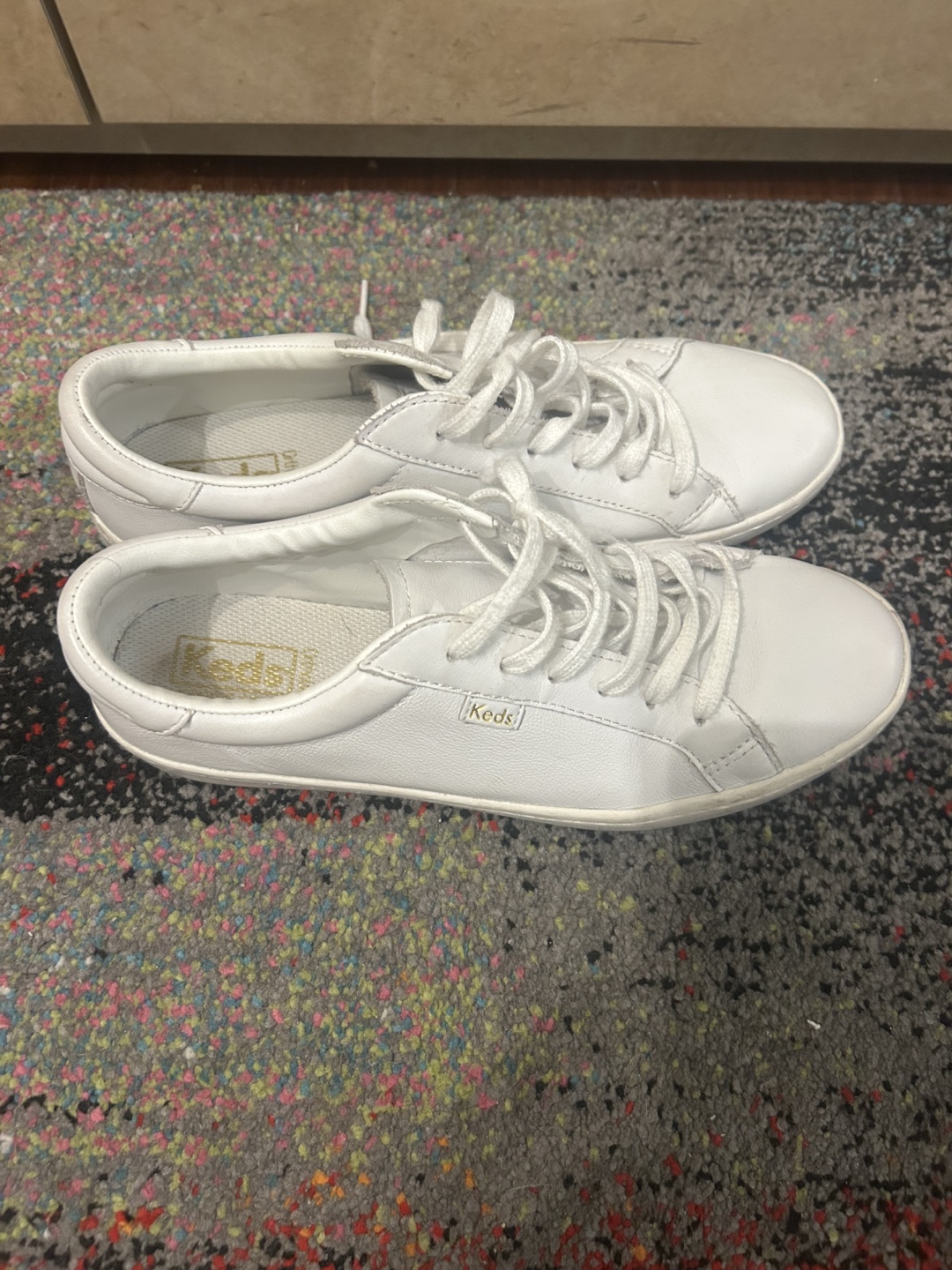 Keds White Leather Sneakers Size 8