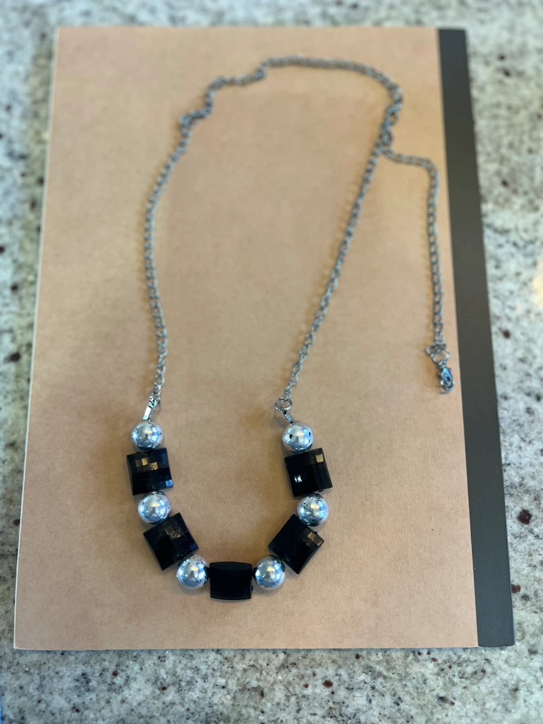#Cleanout - Black & Silver Beaded Necklace
