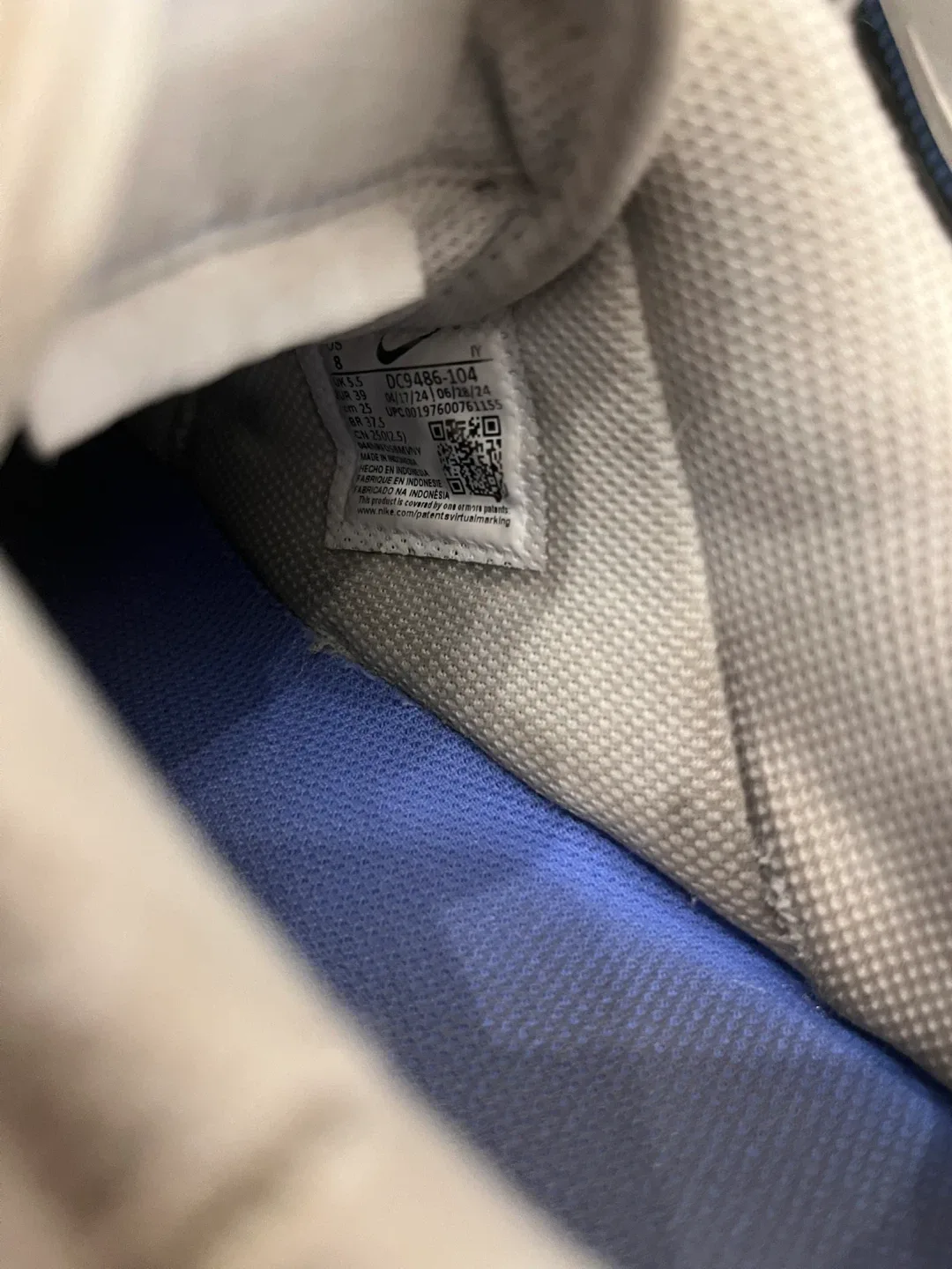 Women's Nike Air Force 1 Low White Blue Size 8 image indicator(6)