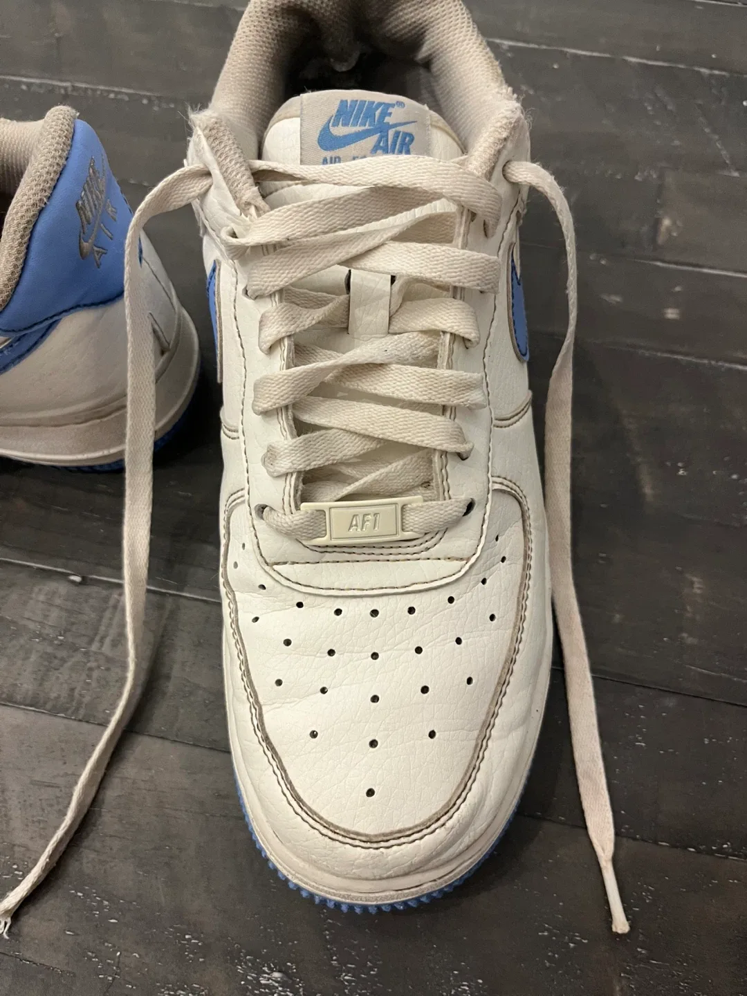 Women's Nike Air Force 1 Low White Blue Size 8 image indicator(3)