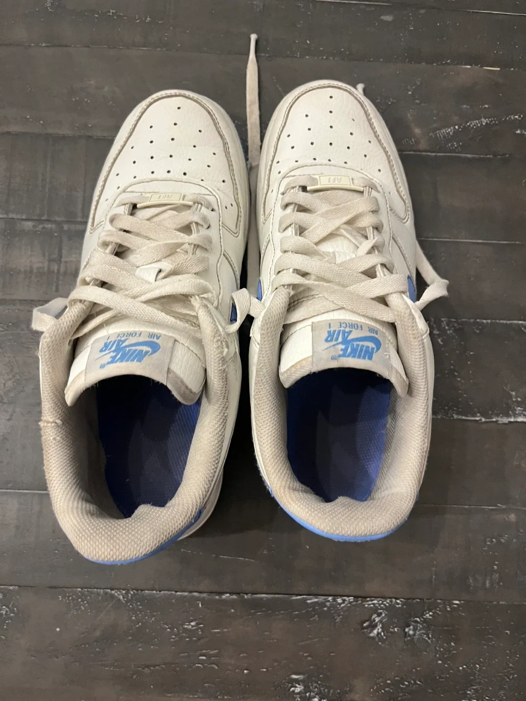 Women's Nike Air Force 1 Low White Blue Size 8 image indicator(7)