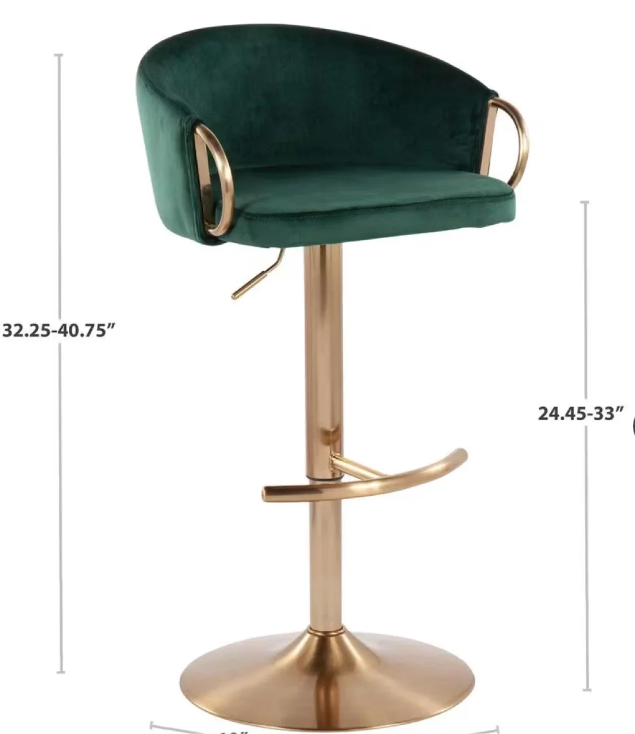 2- Green Velvet Swivel Bar Stool #cleanout image indicator(2)