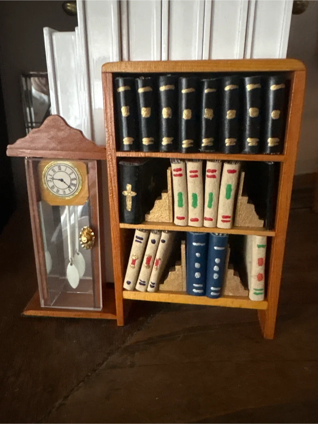 Miniature Bookshelf with Clock #Cleanout