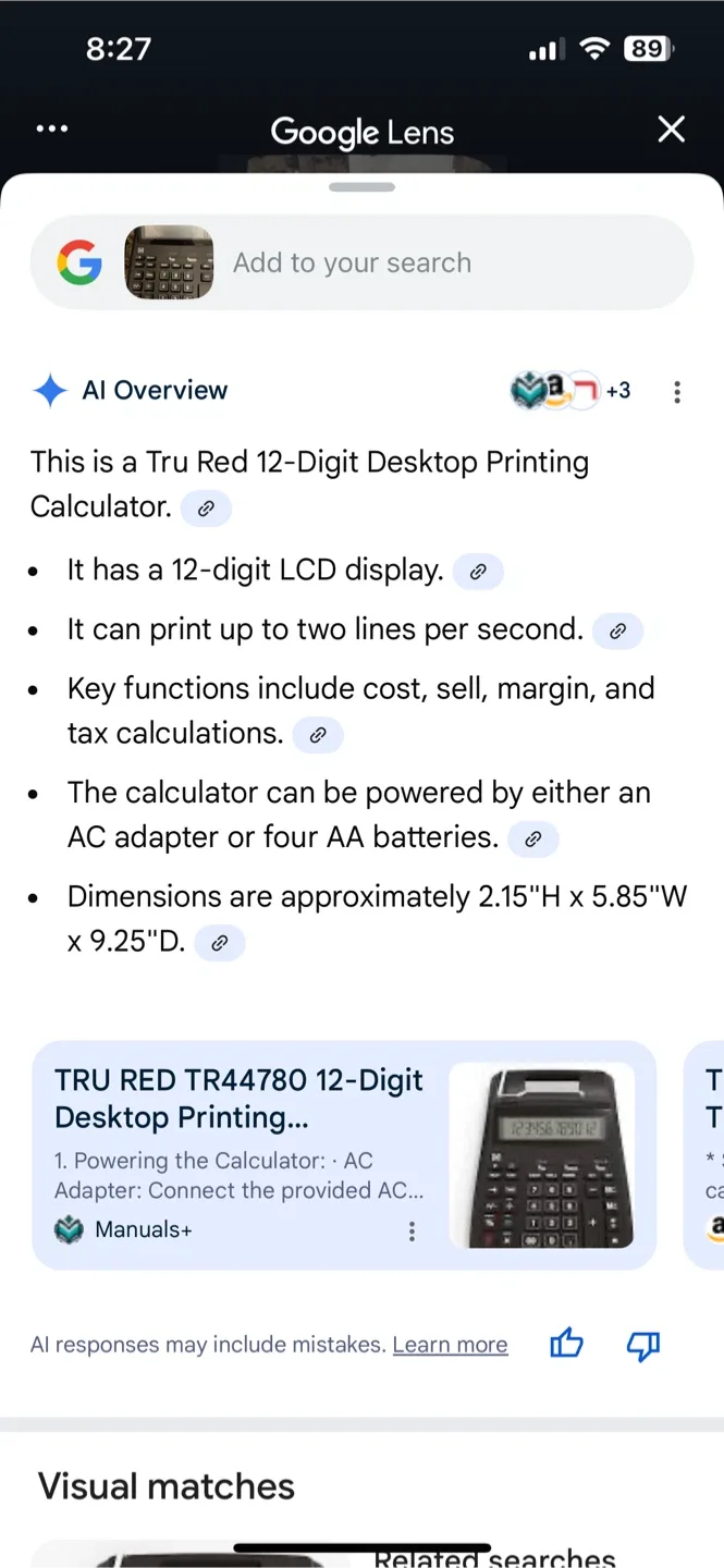 Tru Red TR44780 Calculator & Staples Paper Rolls