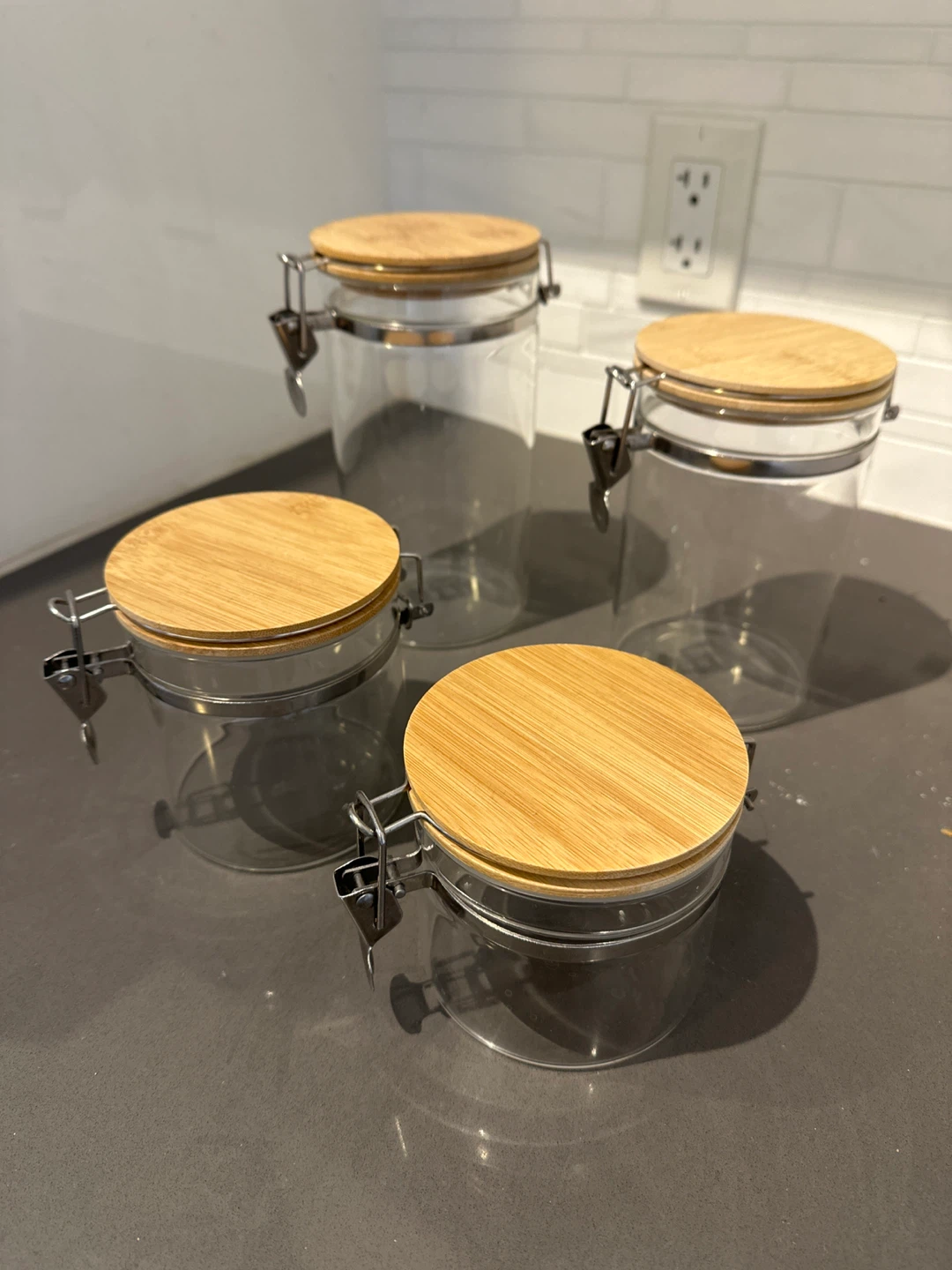 Set of 4 borosilicate glass jars [MOVING SALE - GET ON APR 25]