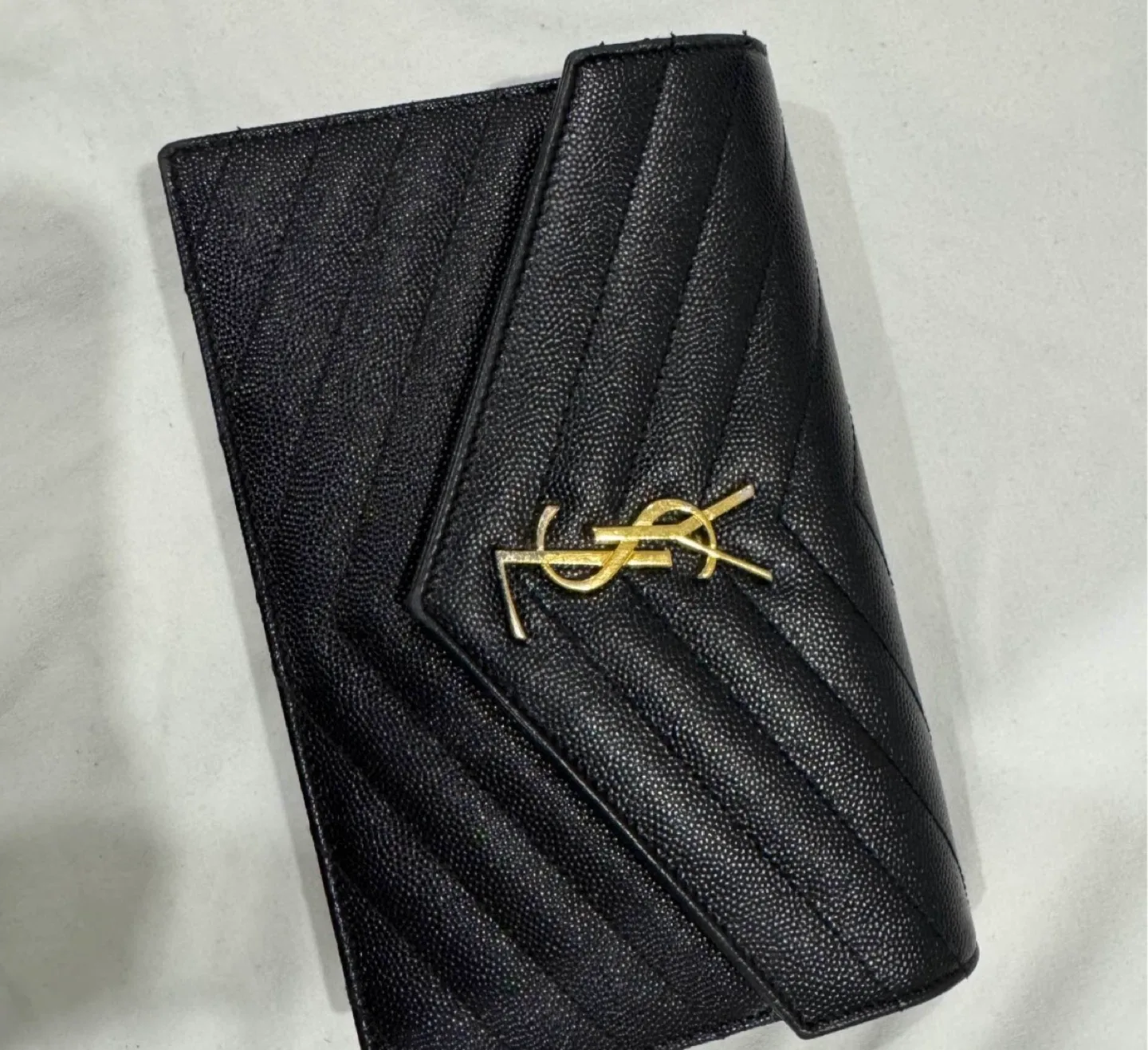 Saint Laurent Black Leather chain wallet