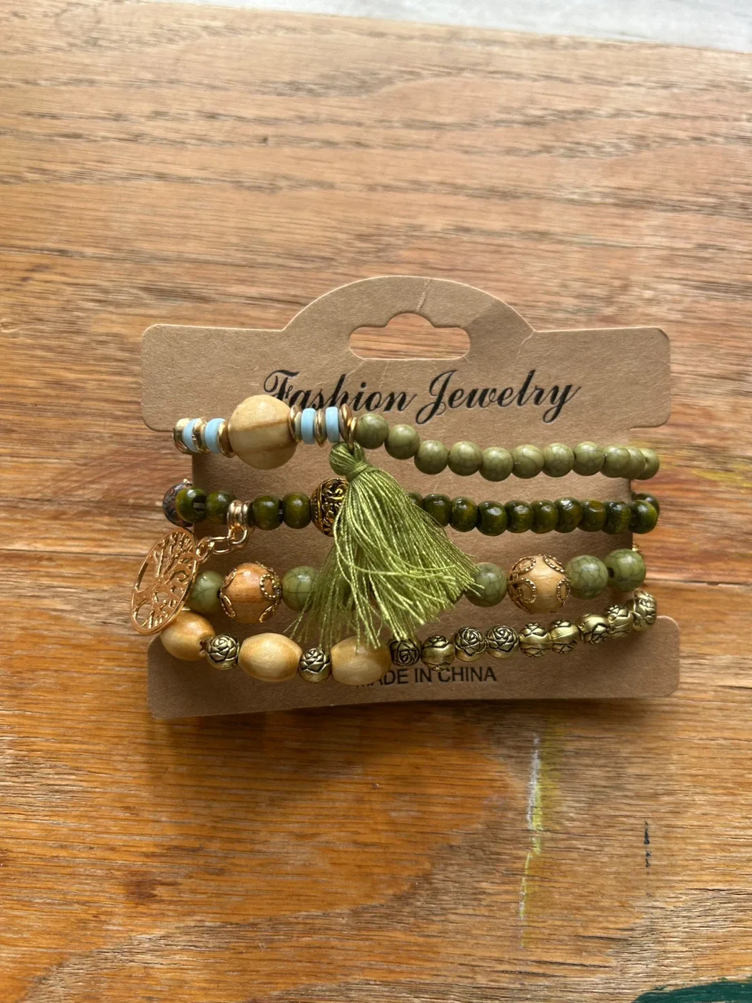 Fashion Jewelry Green Bracelet Set