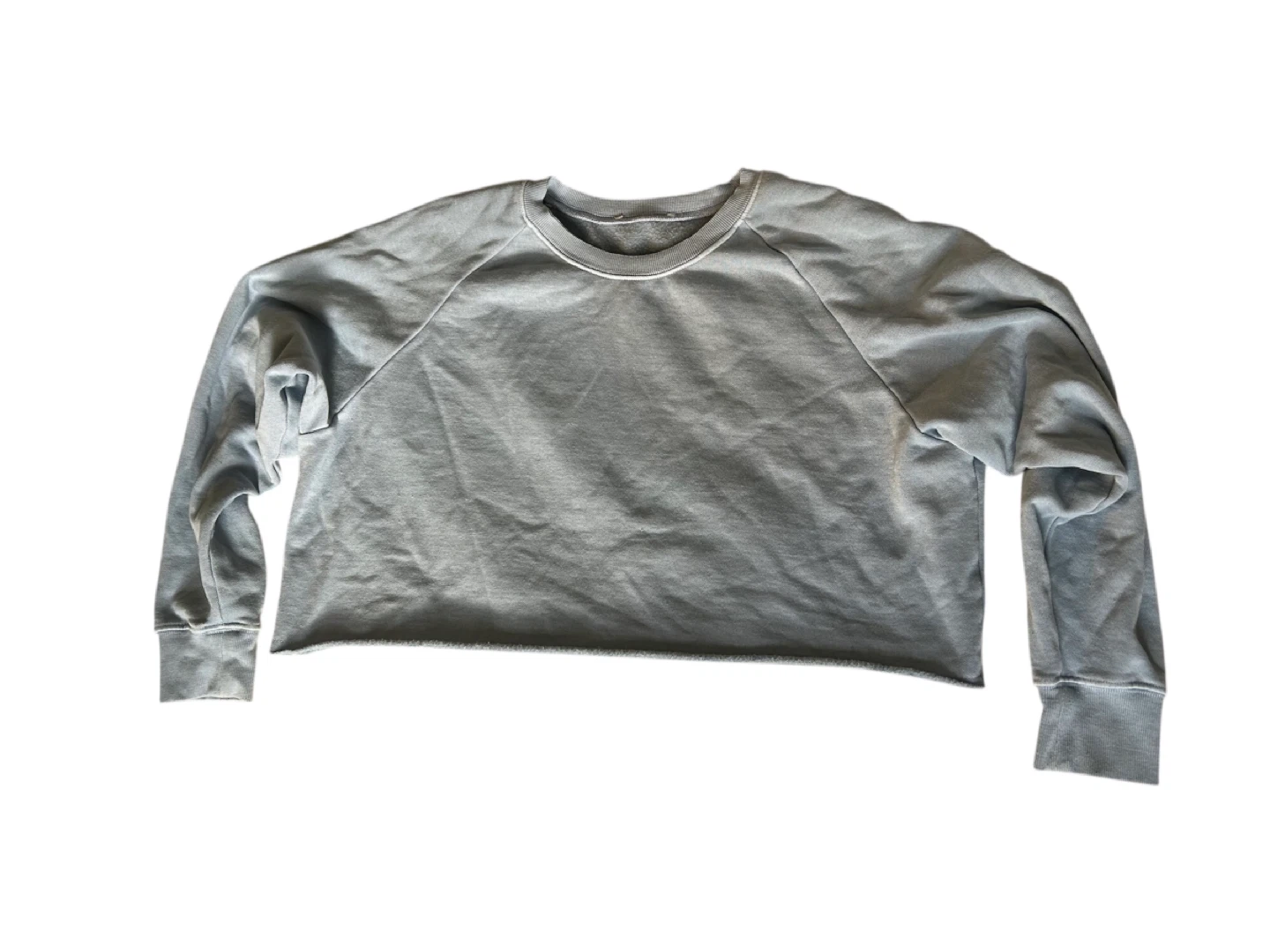 Cropped Long Sleeve Top - Light Blue