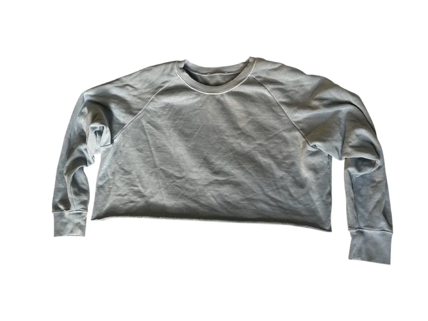 Cropped Long Sleeve Top - Light Blue