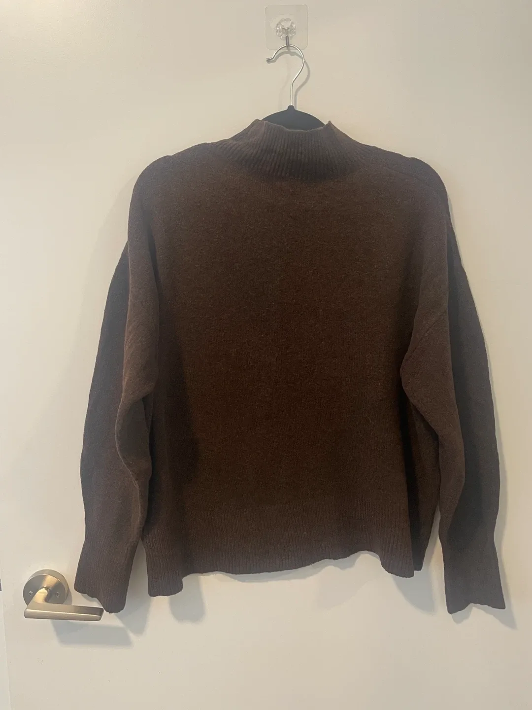 H&M Brown Mock Neck Sweater - Size L image indicator(2)