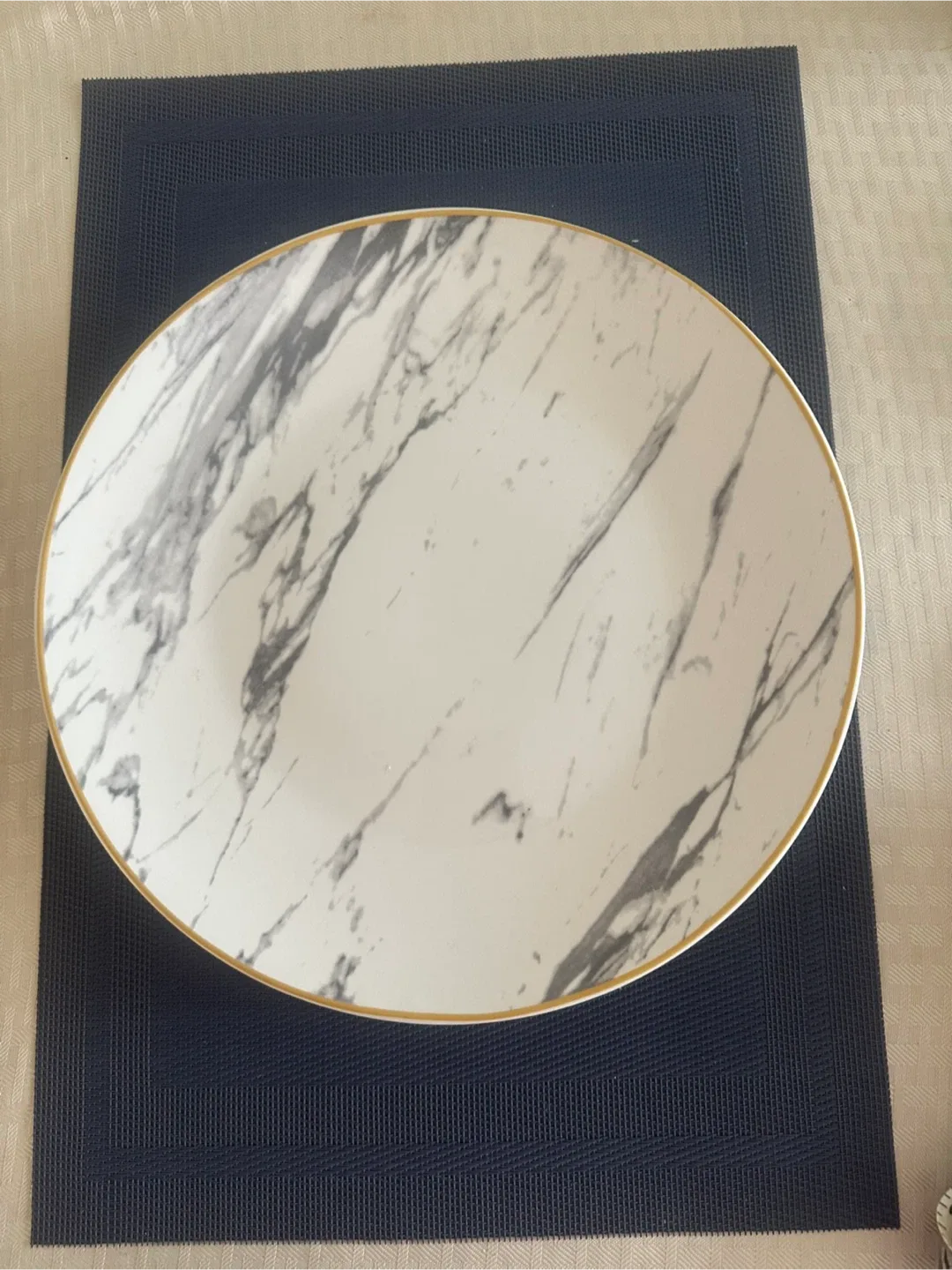 4x Marble Pattern Oval Plate