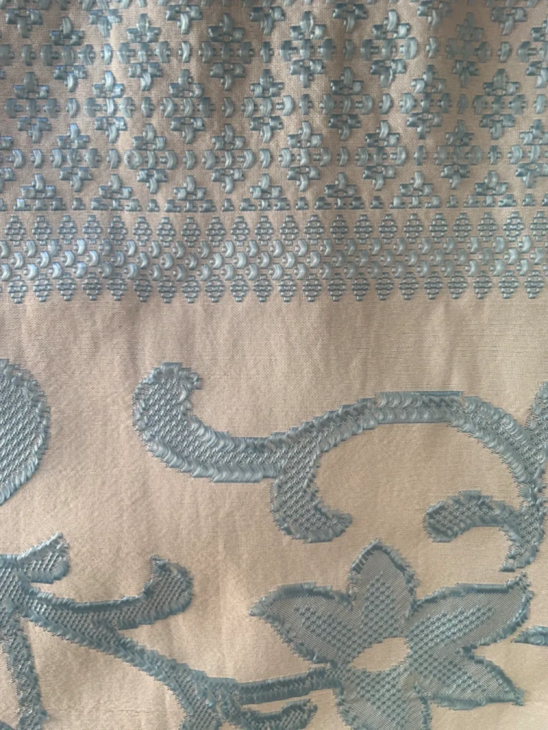 Floral Embroidered Bedspread- Light Blue image indicator(7)