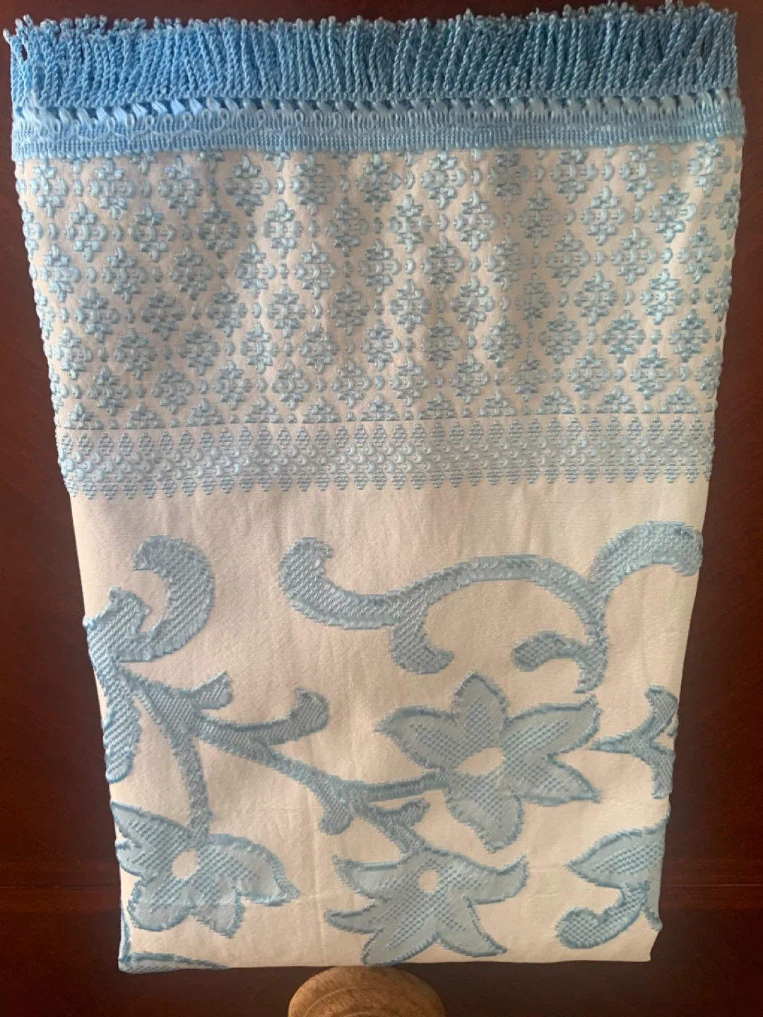 Floral Embroidered Bedspread- Light Blue image indicator(8)