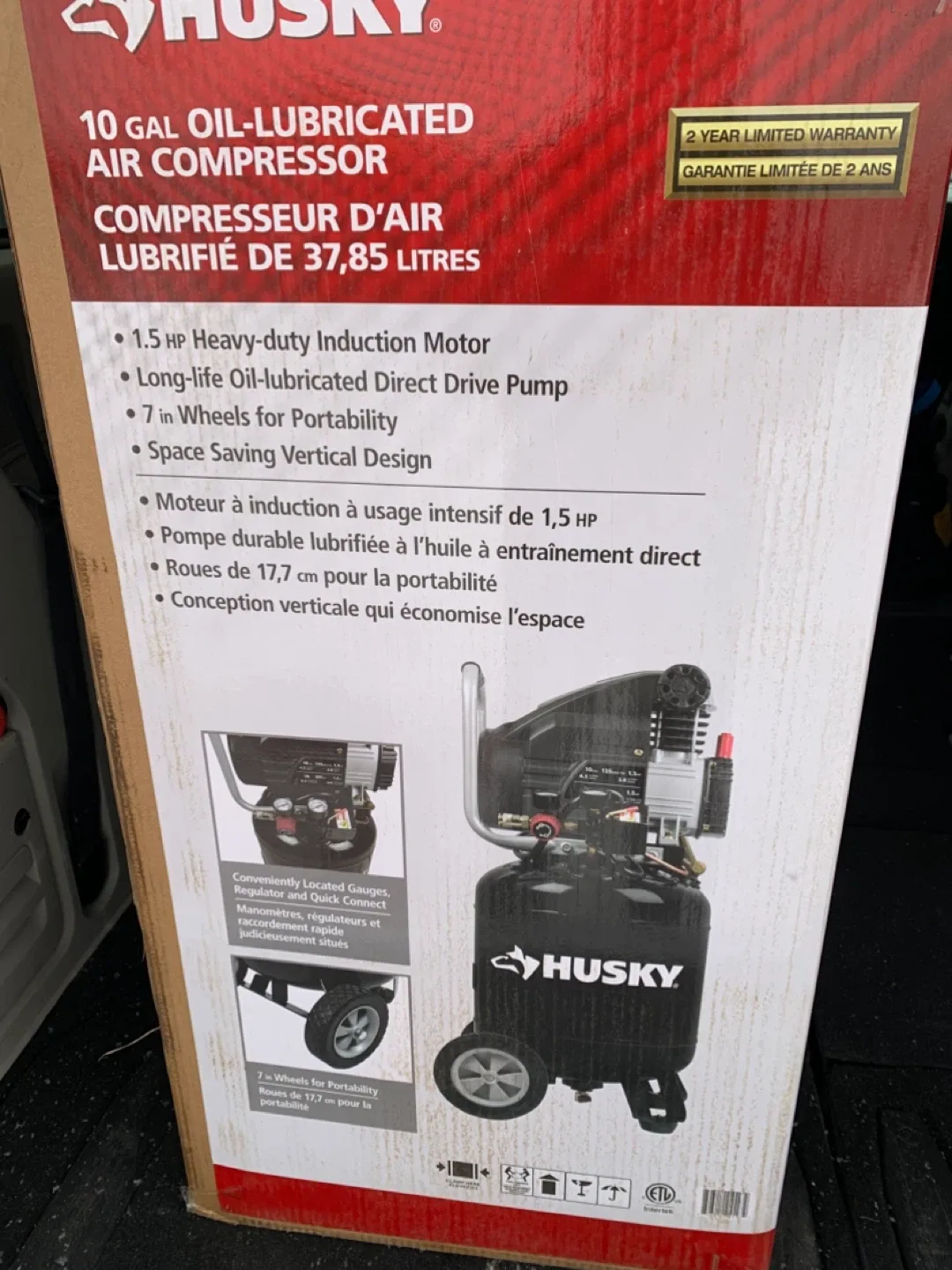 Brand New Husky 10 Gal Air Compressor w/Hose