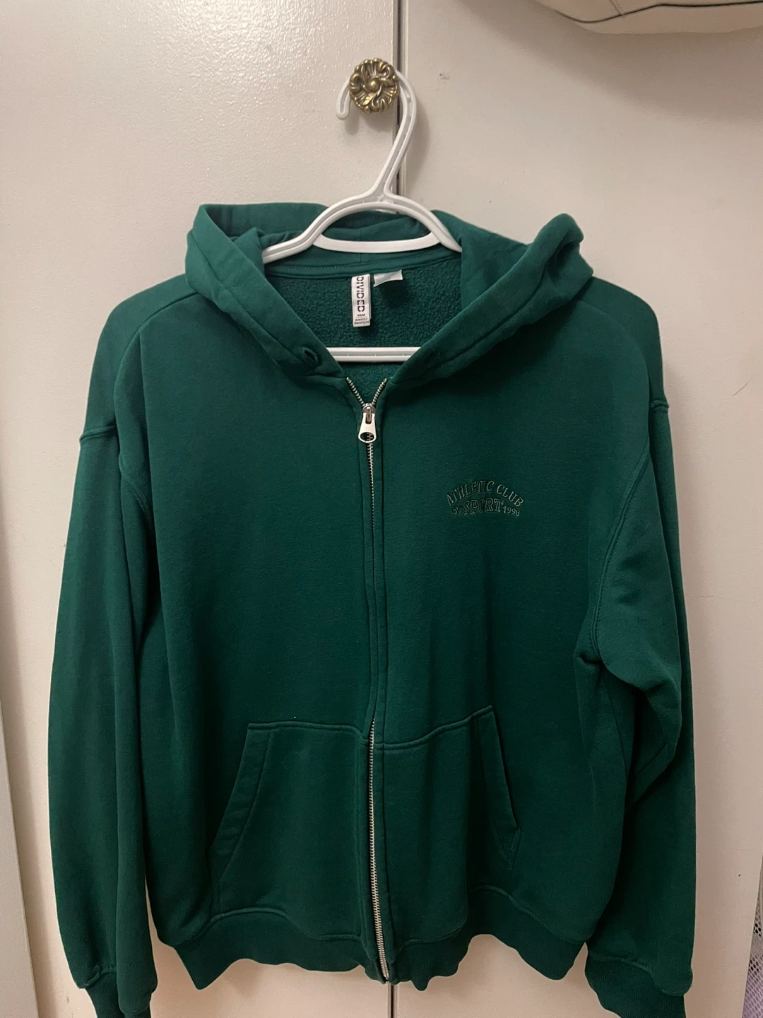 H&M Green Athletic Club Zip-Up Hoodie