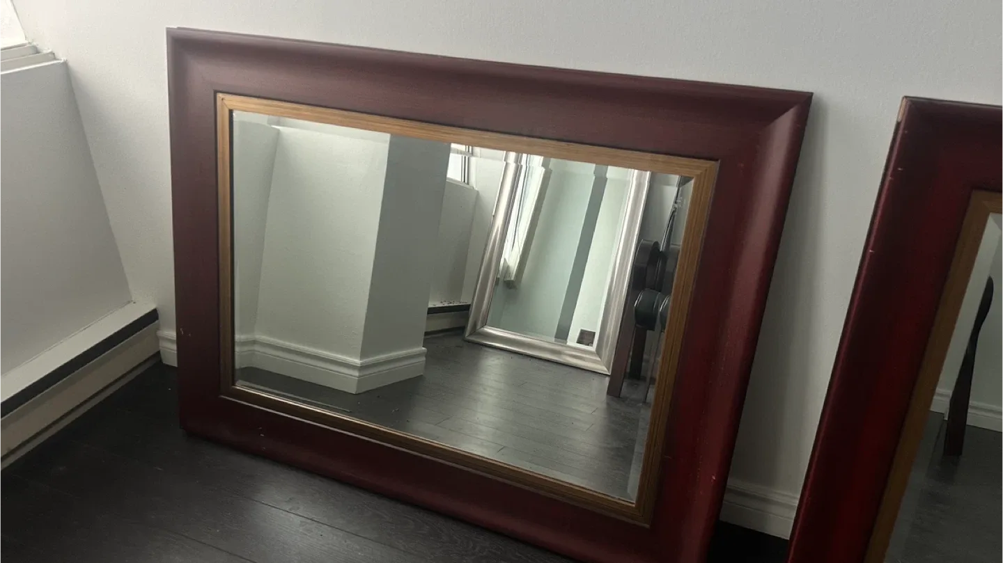 Framed Wall Mirror - Burgundy