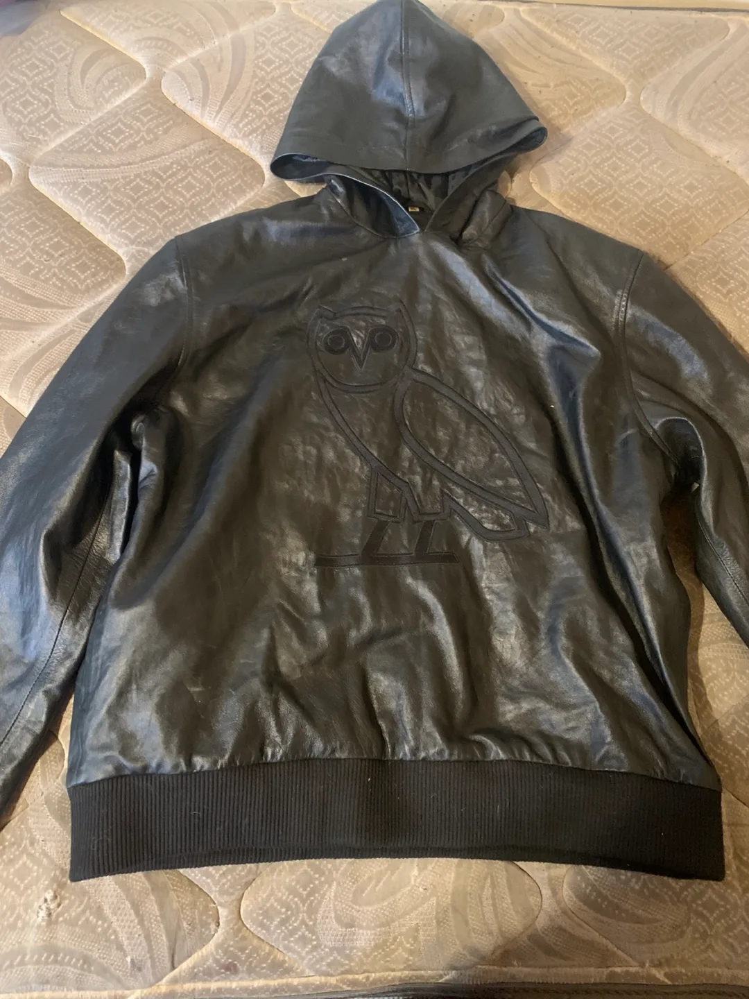 OVO Black Leather Hoodie