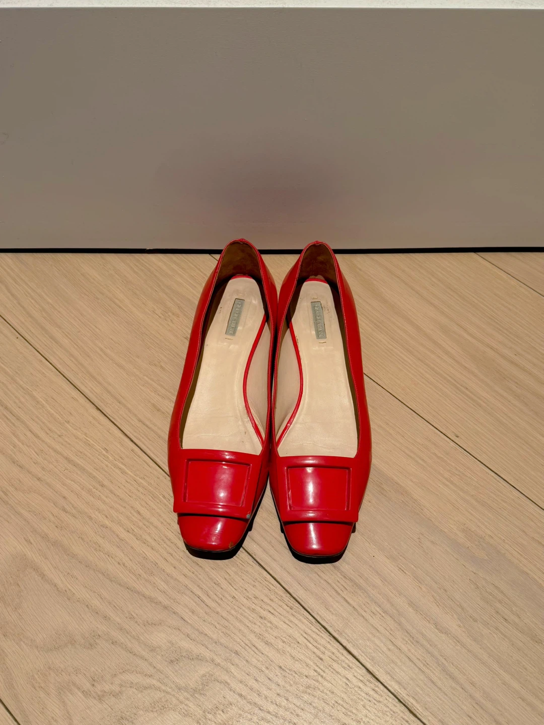 Giorgio Armani Red Leather Flats - Size 37/ US 6.5