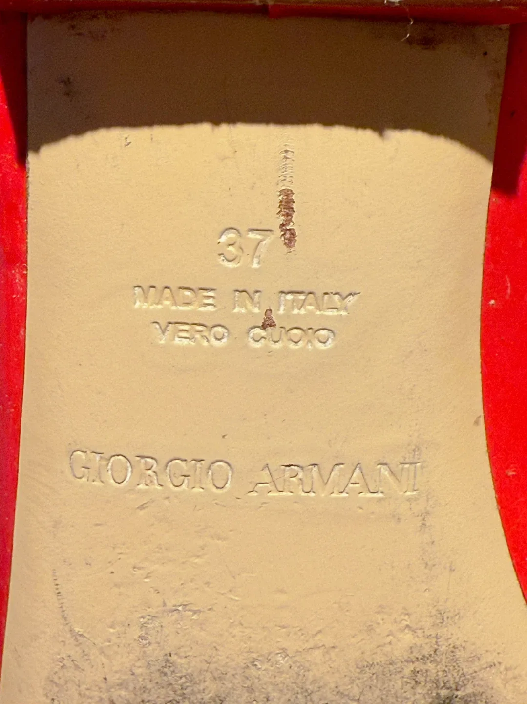 Giorgio Armani Red Leather Flats - Size 37/ US 6.5 image indicator(6)