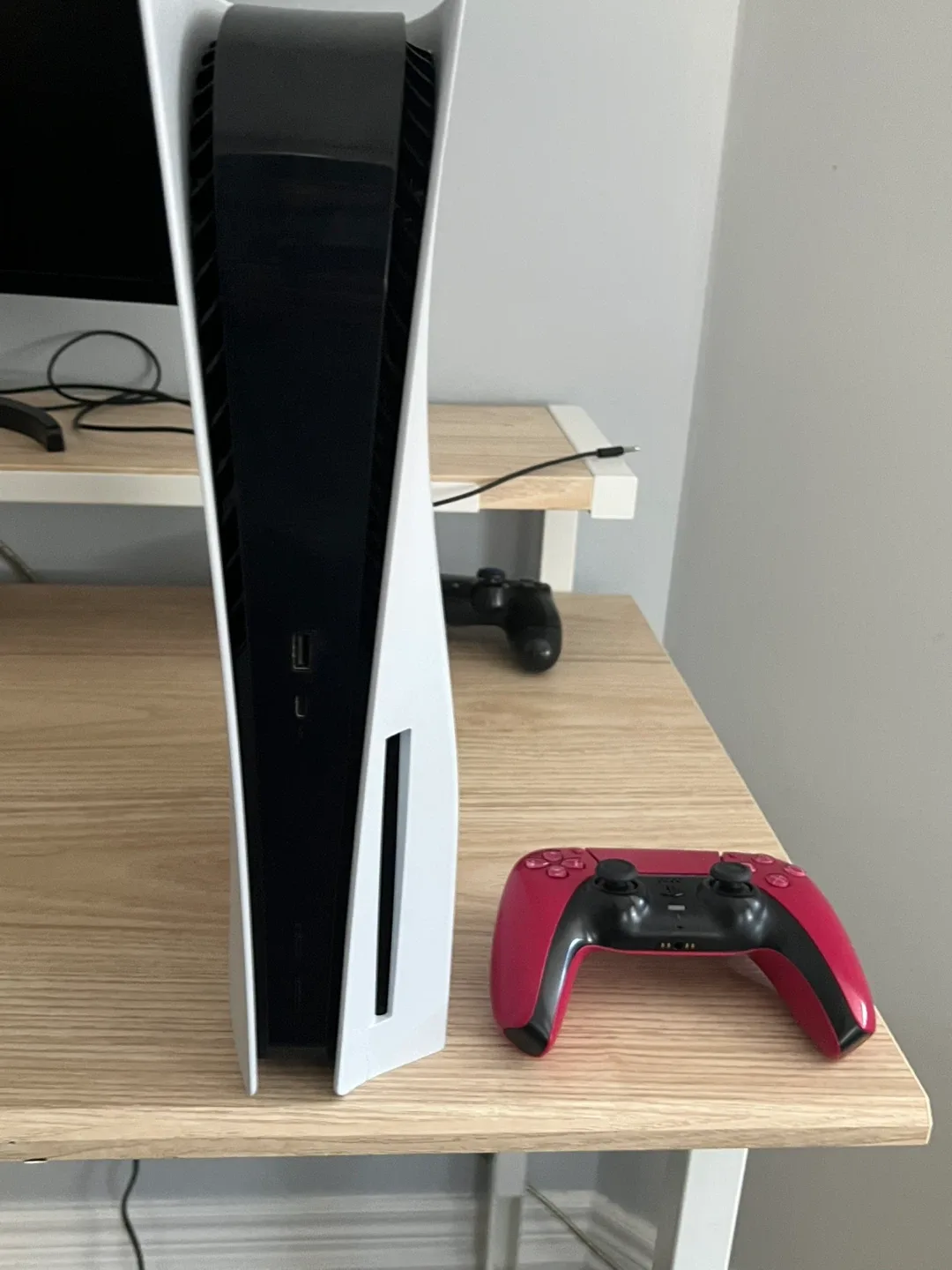 PS5 and Dualsense Controller - Red, with power cable
