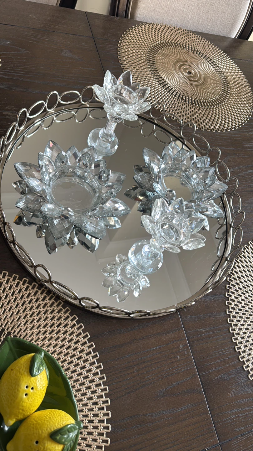 Crystal Lotus Candle Holders (Set of 4)