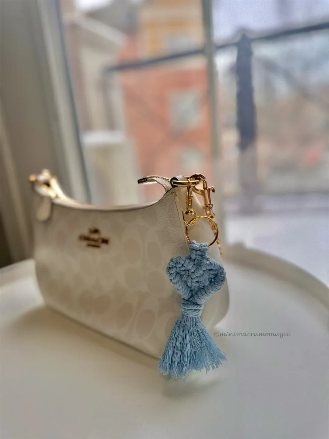 Handmade Macrame Heart Tassel Keychain image indicator(4)