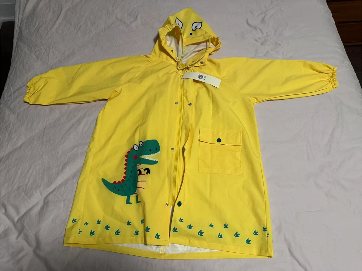 Brand New Kids Yellow Dinosaur Raincoat size L age 6-10