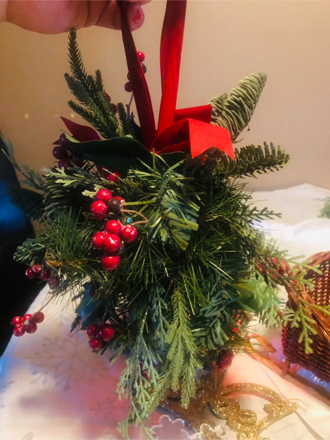 Christmas LOT: Village House, Wicker Sleigh etc #Cleanout image indicator(6)