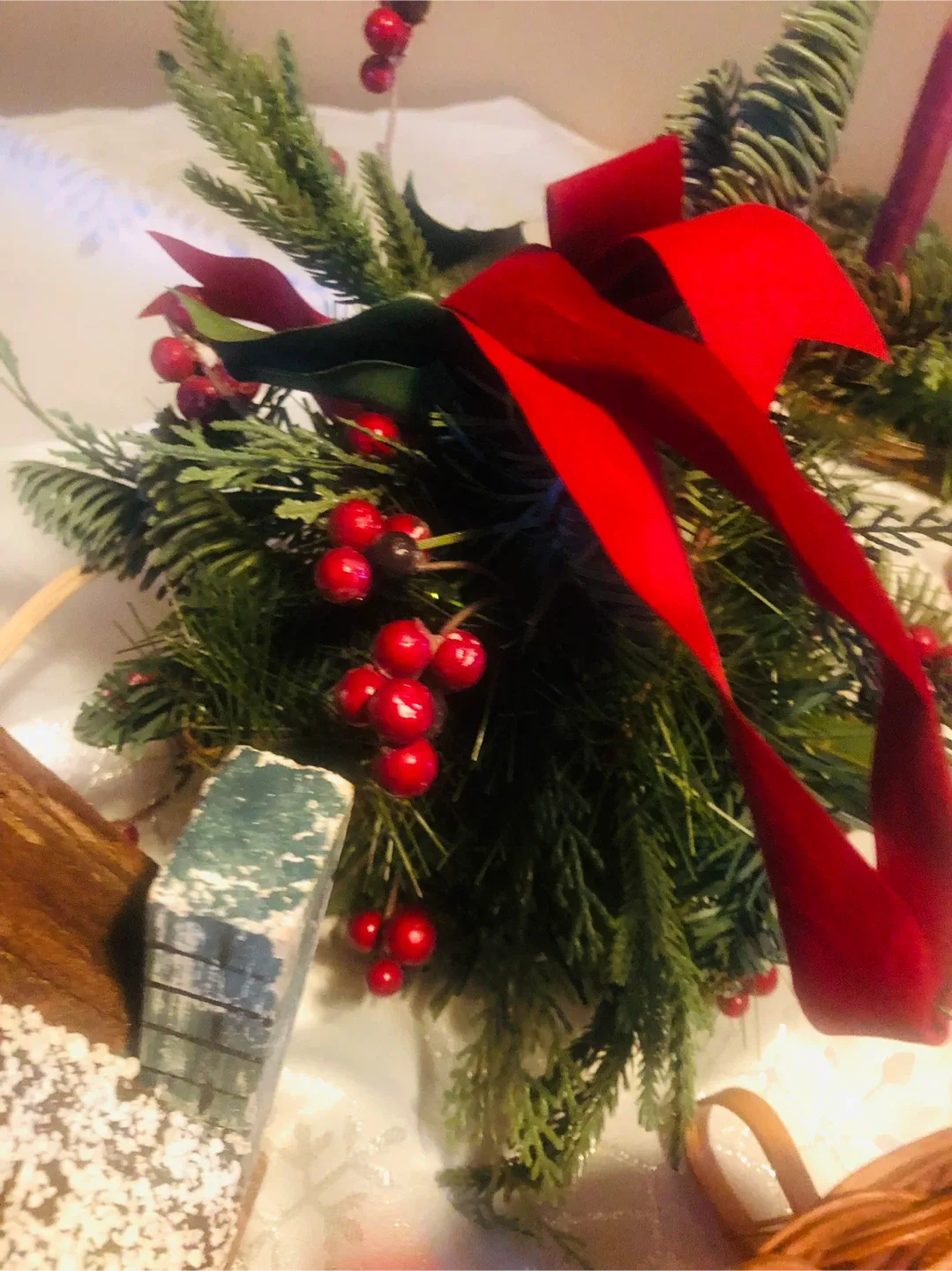 Christmas LOT: Village House, Wicker Sleigh etc #Cleanout image indicator(5)