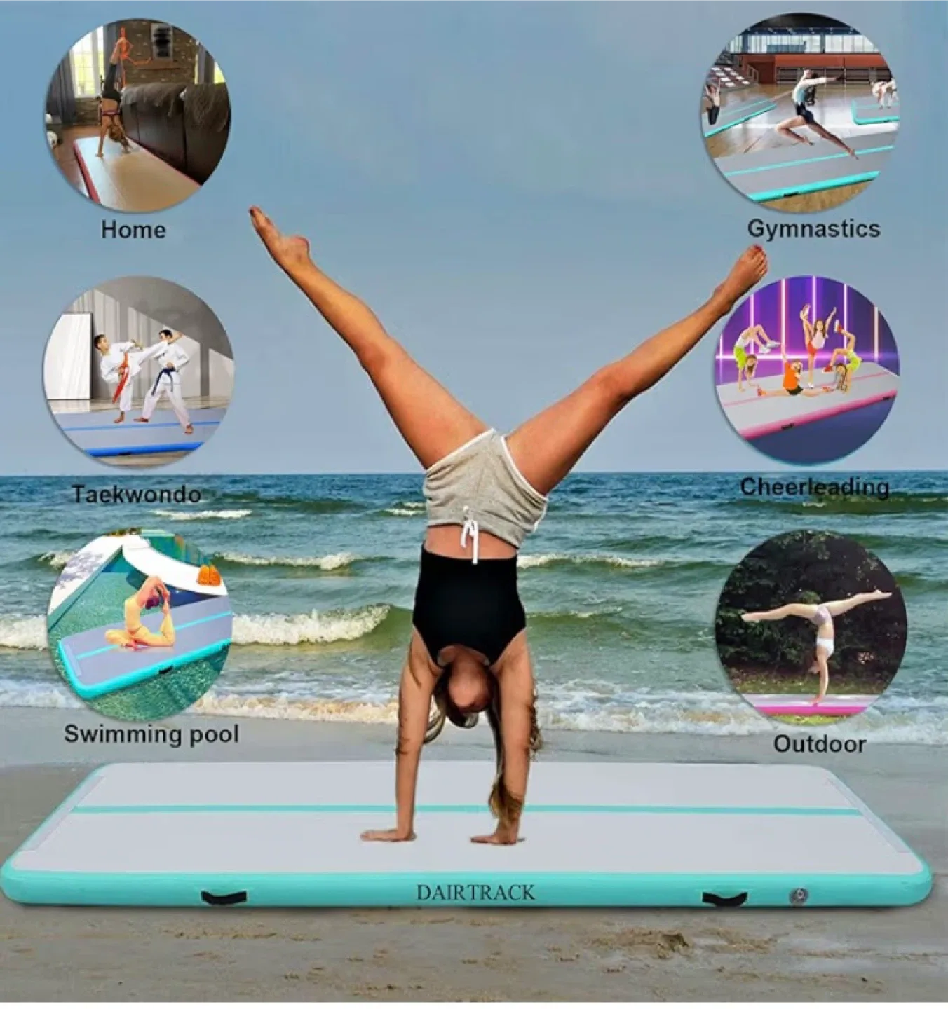 New 10’ Inflatable Gymnastics Tumble Track Air Mat image indicator(6)