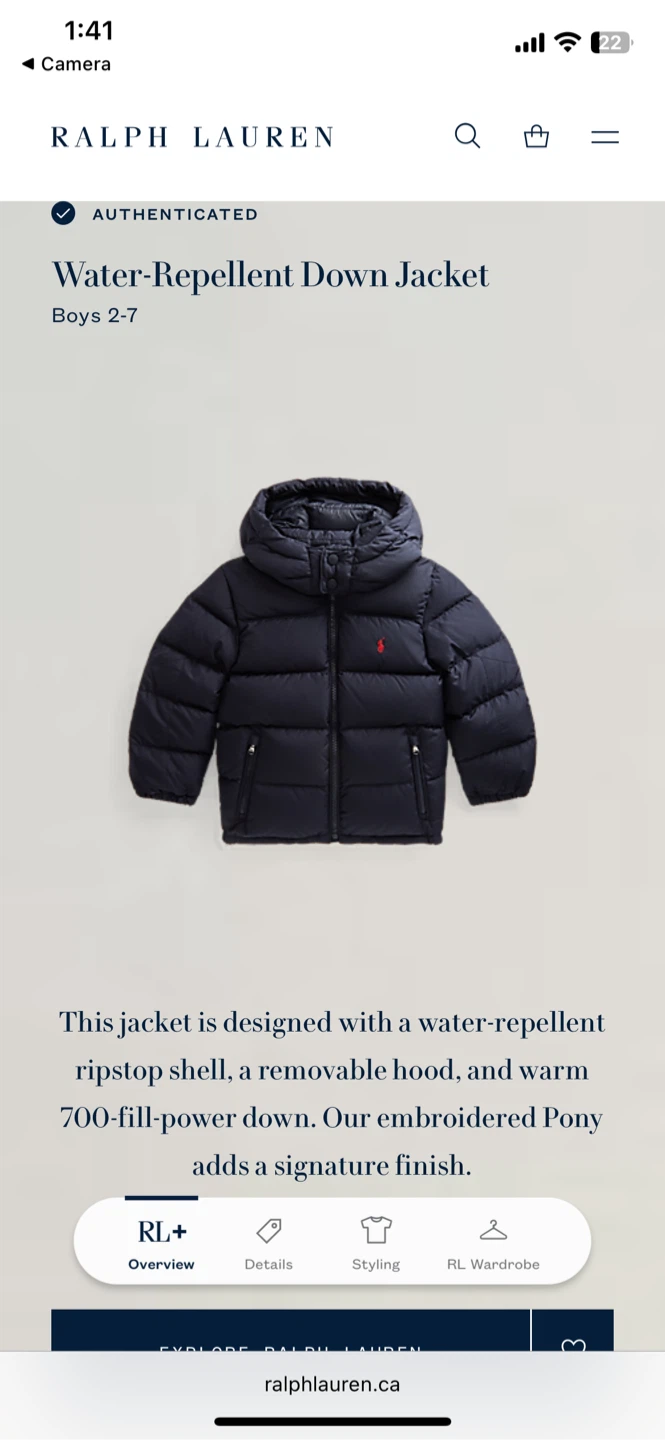 Ralph Lauren Gorham Down Hooded Jacket- Boys Size 5 - photo 5