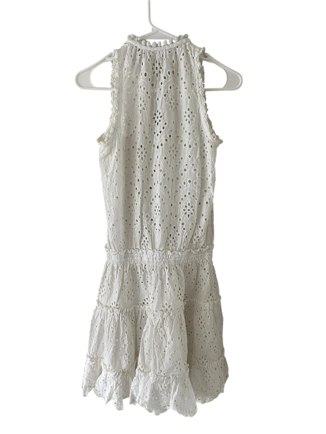 Poupette St Barth White Eyelet Mini Dress #Cleanout image indicator(5)